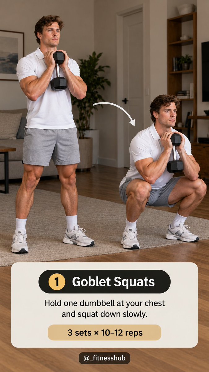 _fitnesshub's tweet photo. No gym? No problem. 

This dumbbell-only workout can train your entire body right from home. 🔥

1. https://t.co/AnN4i4blv1