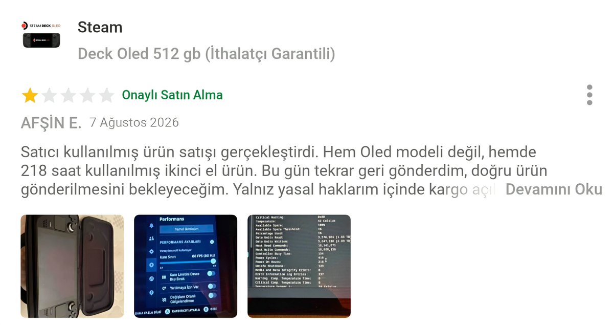 EdremitliAfsin's tweet photo. @Trendyol @TrendyolDestek 40 GÜNÜ GECTİ, PARAMI GERİ VERİN ARTIK!!!
Bende dahil bir çok müşterinize sıfır ürün diye kullanılmış ve ikinci el ürün satıyor. Siz müşterilerinizi korumuyorsunhz diye rahat rahat devam ediyor. https://t.co/H1NyxMKKK9