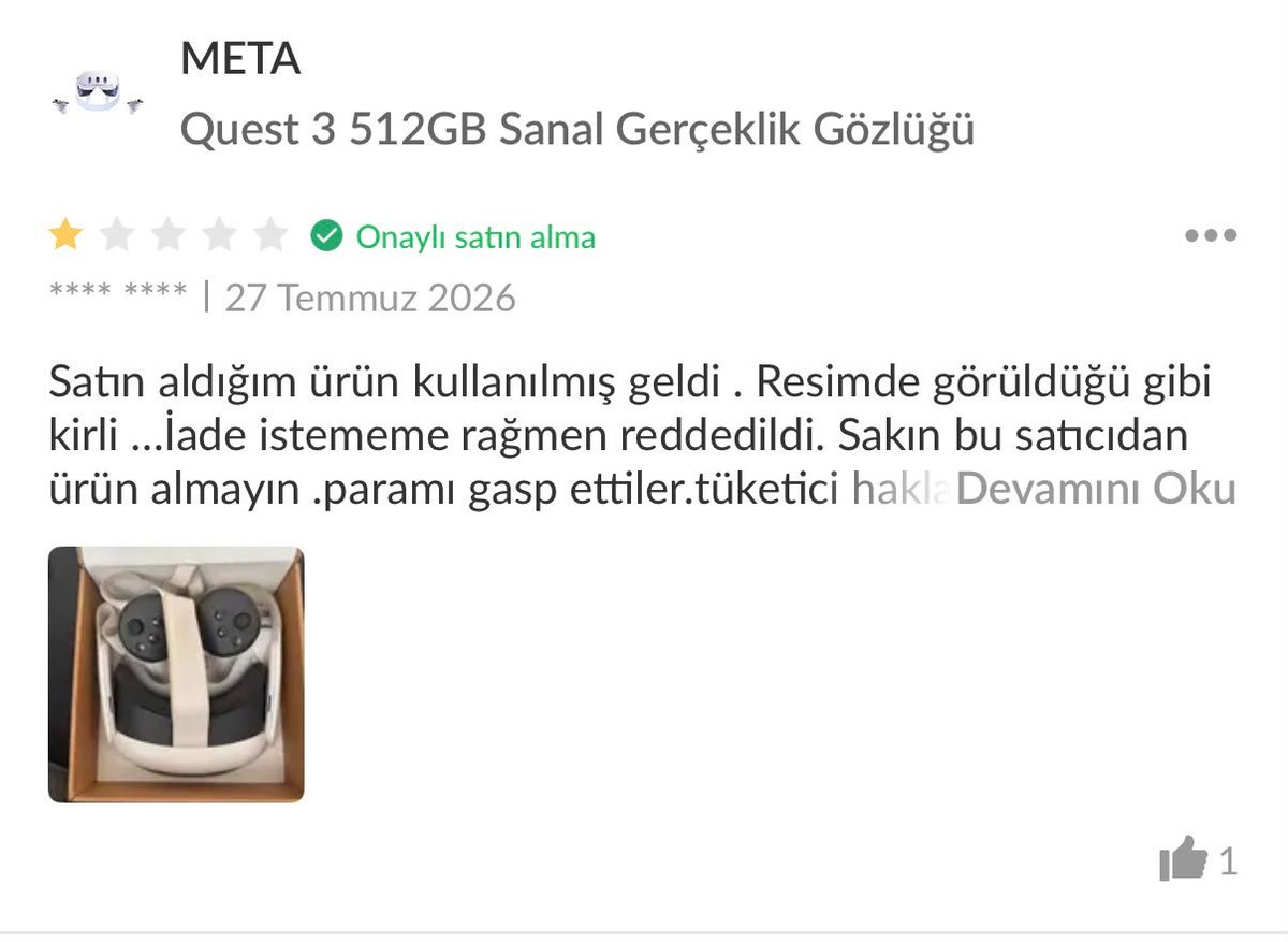 EdremitliAfsin's tweet photo. @Trendyol @TrendyolDestek 40 GÜNÜ GECTİ, PARAMI GERİ VERİN ARTIK!!!
Bende dahil bir çok müşterinize sıfır ürün diye kullanılmış ve ikinci el ürün satıyor. Siz müşterilerinizi korumuyorsunhz diye rahat rahat devam ediyor. https://t.co/H1NyxMKKK9