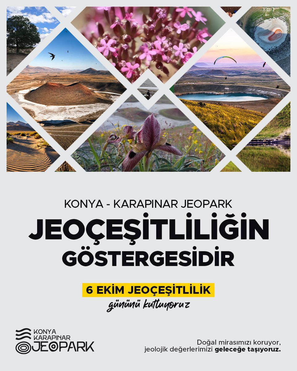 konyajeopark's tweet photo. Karapınar’ın eşsiz coğrafyası; obrukları, kumulları, volkanik oluşumları ve gölleriyle yeryüzünün zengin jeoçeşitliliğini gözler önüne seriyor.
Bu eşsiz mirası tanıyor, koruyor ve geleceğe taşıyoruz.
📍 Konya Karapınar Jeoparkı
#Jeosit #Jeopark #Jeomiras #Karapınar https://t.co/KlXIYwNnMg