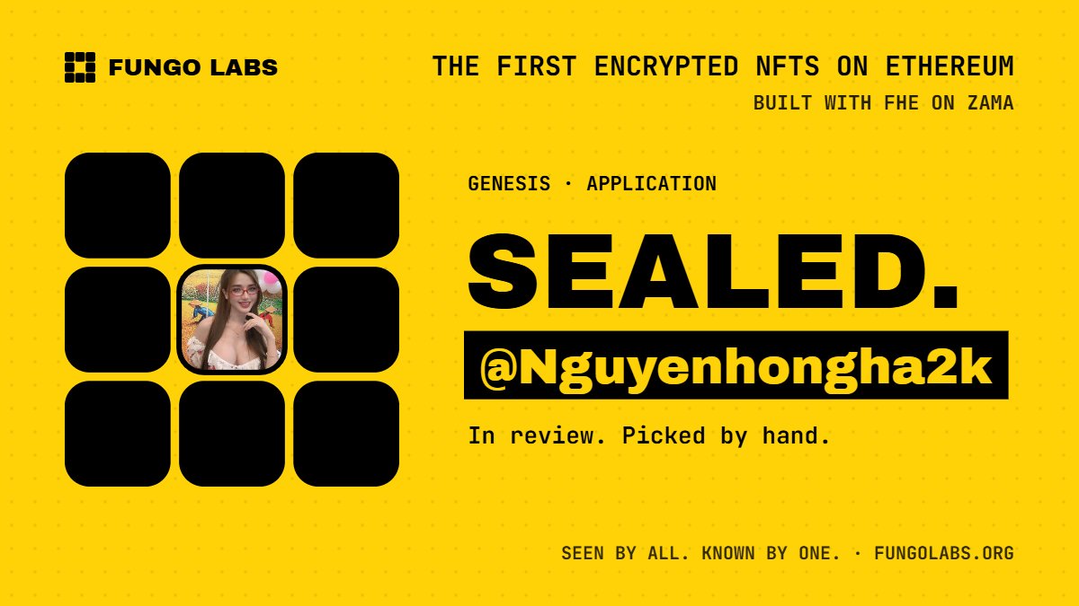Nguyenhongha2k's tweet photo. Privacy × FHE × NFT

@FungoLabs đang xây theo hướng này và điểm khiến mình chú ý nhất là khả năng đưa privacy vào NFT.

On-chain không nhất thiết phải đồng nghĩa với việc mọi thứ đều bị public.
Nếu FHE thực sự trở thành một mảnh ghép quan trọng https://t.co/KVuBzjNmrt