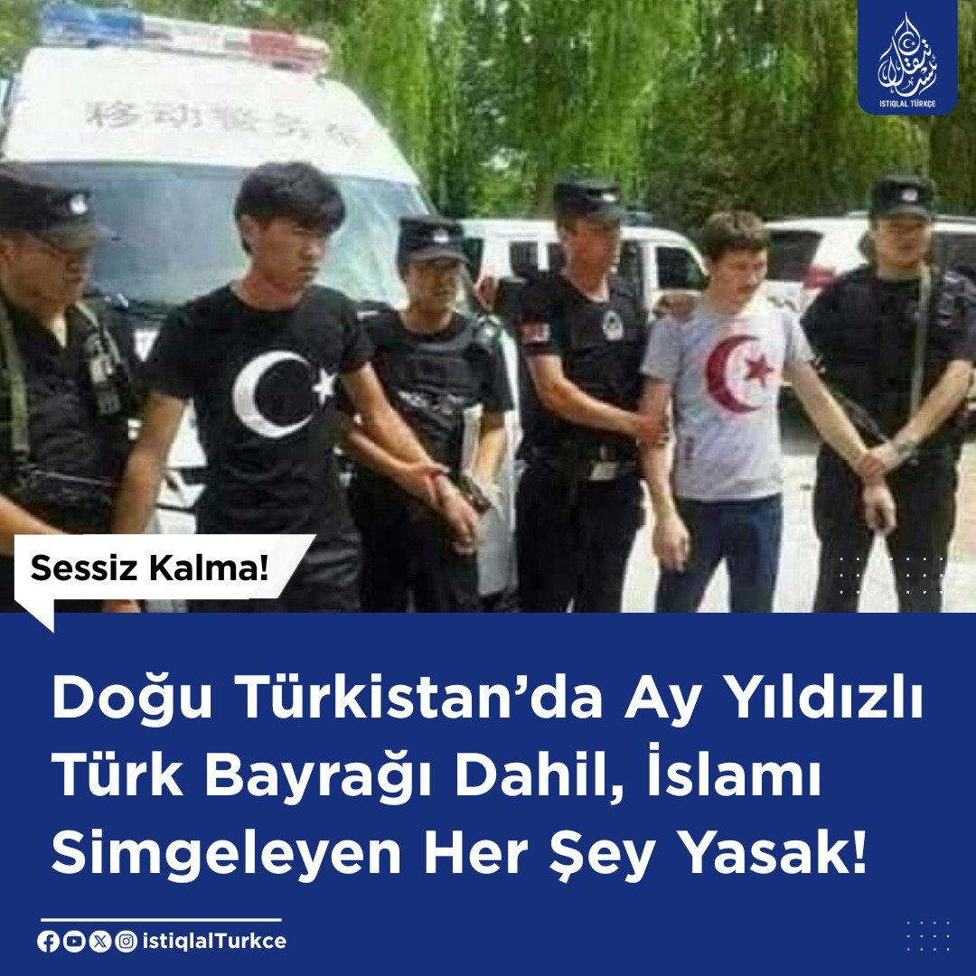 IstiqlalTurkce's tweet photo. Türk Esarete Boyun Eğmez…

Selam olsun Türk’ün dinini, kinini bilip yaşatanlara!
Selam olsun Kardeşini gözetip, mazluma yetişenlere...
#Uygur #Soykırım #DoğuTürkistan #Türk #Unutma https://t.co/gybuWDNV7v