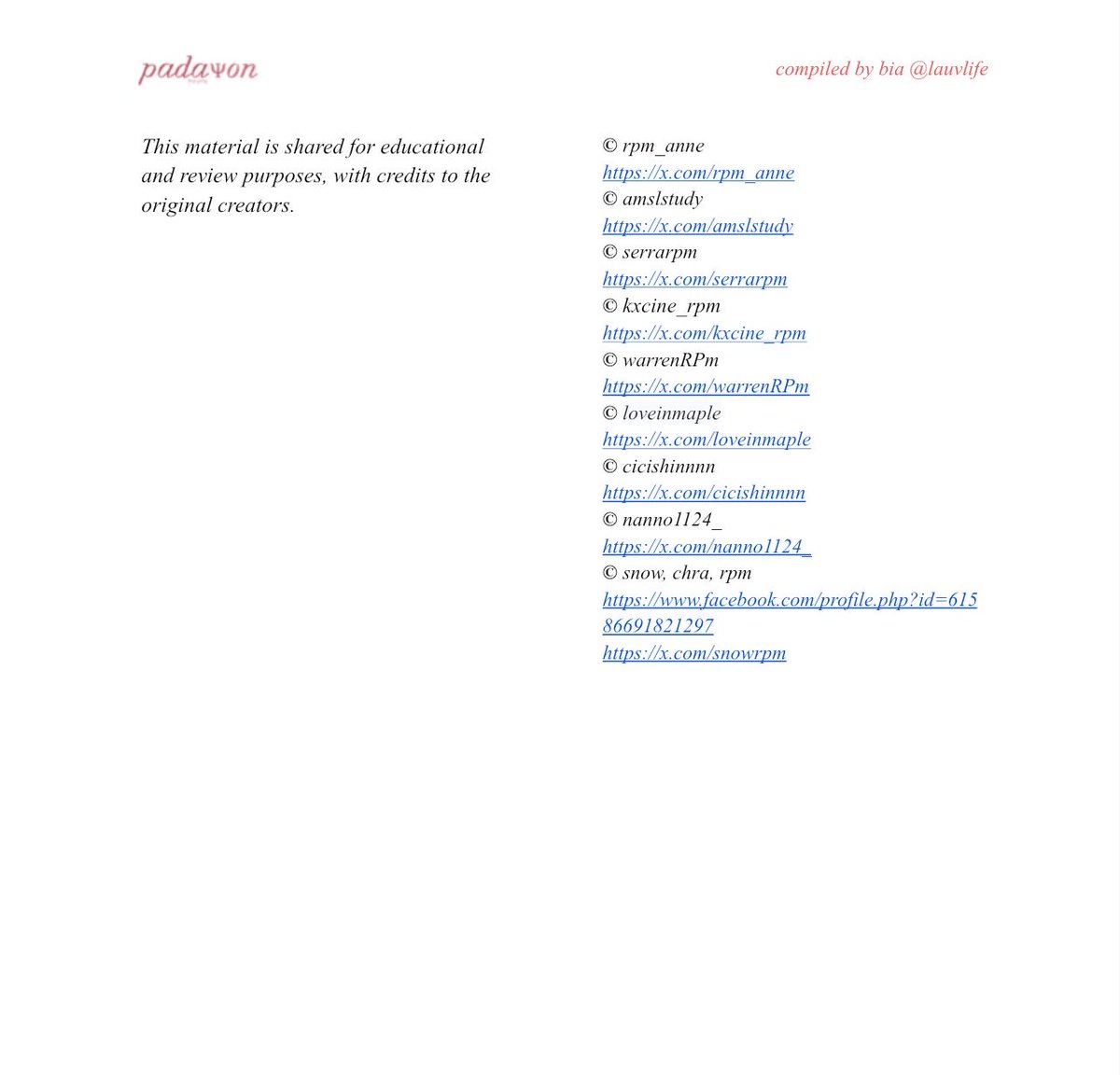 lauvlife's tweet photo. hi, #rpmtwt! i compiled the drills, reviewers, lectures, and trackers i found here on x into one docs for easier access!

🔗 https://t.co/uAuIOxU1eB

none of the materials are mine, all credits to the rightful owner. if i find more here, add ko agad sa gdocs. padayon, frpms! ✨ https://t.co/ZyujzWYBNL