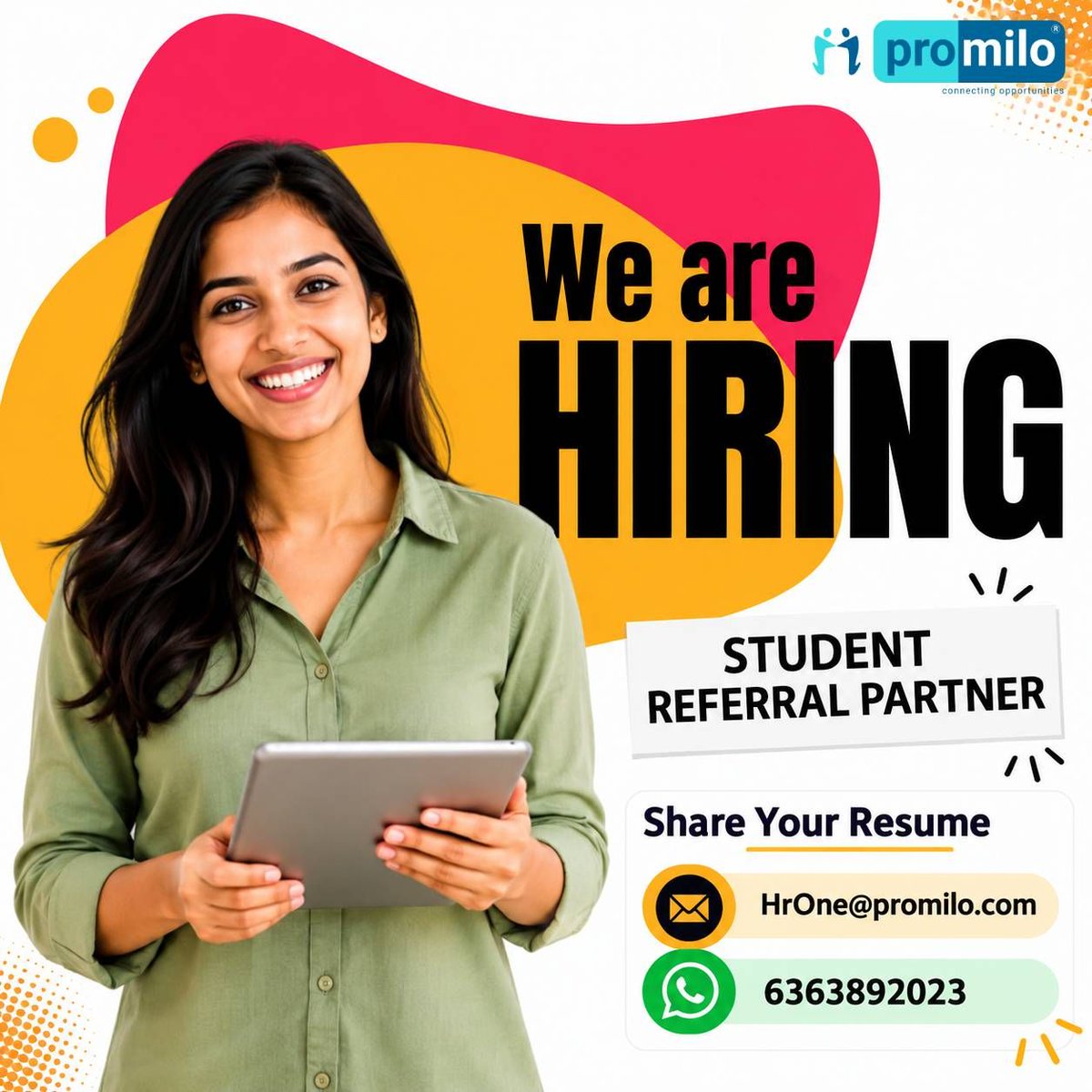 promilo's tweet photo. We’re Hiring: Student Referral Partner 🎓
Help students find the right college and earn through successful referrals.
📚 Guide students
🤝 Refer students
💰 Earn referral income
🏠 Flexible opportunity
📩 hrone@promilo.com | 6363892023
#StudentReferral #ReferralIncome #Hiring https://t.co/WSgd3nOZHO