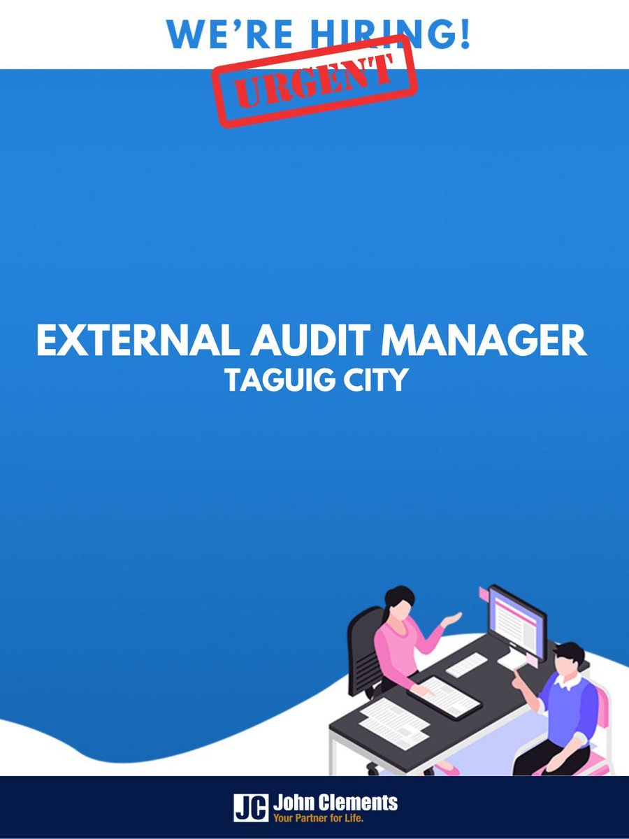 johnclementsph's tweet photo. Ready to take your audit career to the next level? 📊
A new opportunity is open for an experienced professional ready to lead, analyze, and make an impact.
View Job roles in our Bio!
#HiringNow #CareerOpportunities #CareerGrowth #JobaAlert https://t.co/01XgKcDw7K