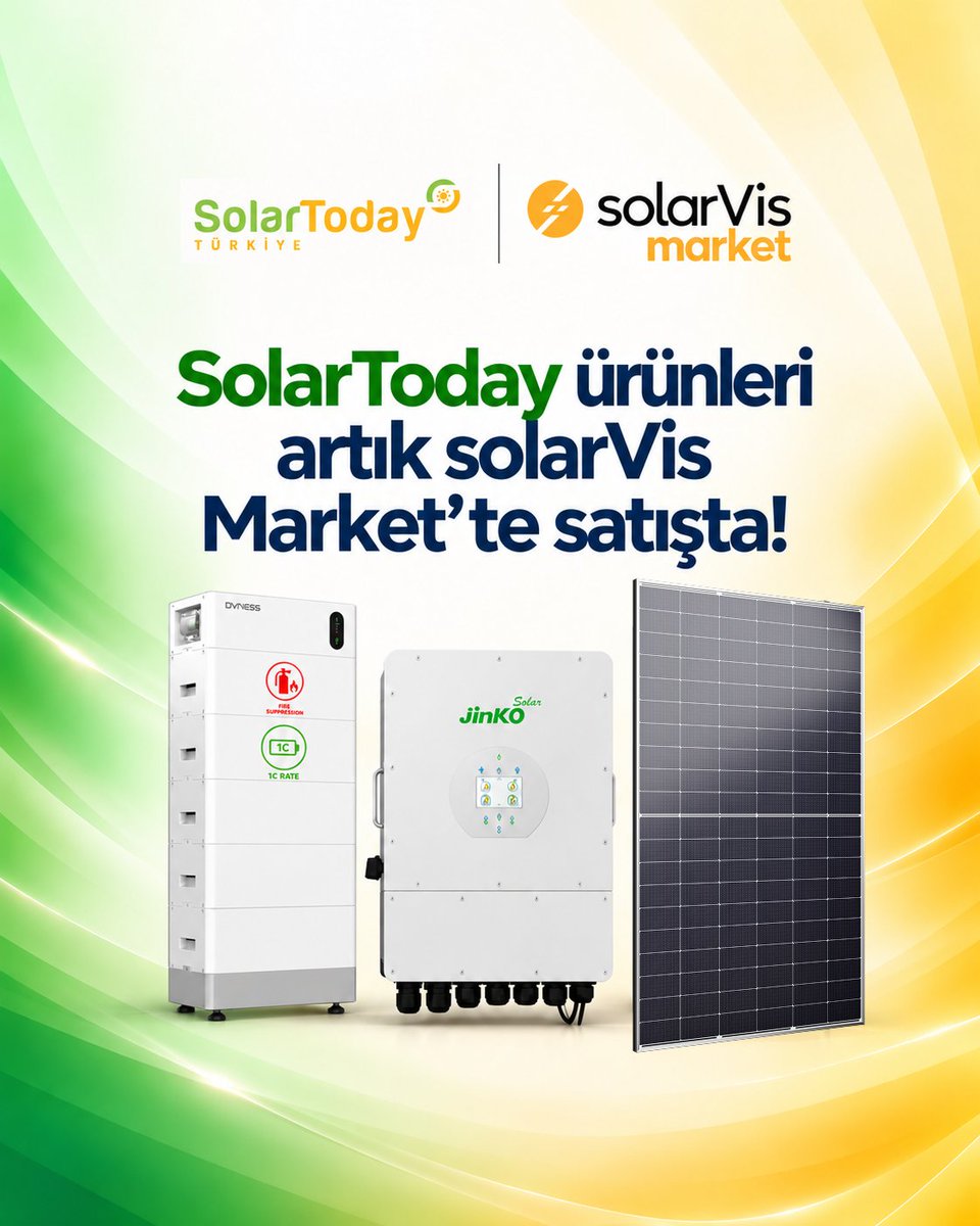 solarvisco's tweet photo. SolarToday x solarVis Market iş birliği!

Üstün güvenlik özelliklerine sahip SolarToday ürünleri artık solarVis Markette satışta.

SolarToday ürünlerini solarVis Market’te keşfedin 👉 https://t.co/7lWkGE8PGI https://t.co/koCFU93Kwk