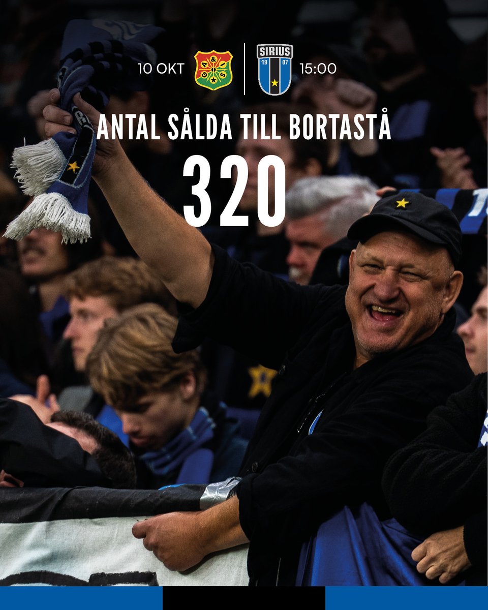 siriusfotboll's tweet photo. Över 300 blåsvarta har redan säkrat sin plats till helgens match mot GAIS! 

Säkra din biljett du med och heja fram laget på plats i Göteborg på lördag: https://t.co/EvfDaj2w1g https://t.co/fn3Xspmsaf