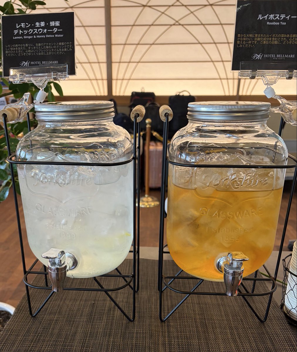 HOTEL_BELLMARE's tweet photo. こんにちは、ホテルベルマーレです。

10月のウェルカムドリンクは、
「レモン・はちみつ・生姜」のデトックスウォーターです🍋

レモンの爽やかな風味に、はちみつのやさしい甘さと生姜のアクセントを加えました。

秋のご宿泊のひとときに、ぜひお楽しみください♪ https://t.co/3MJscaPF28