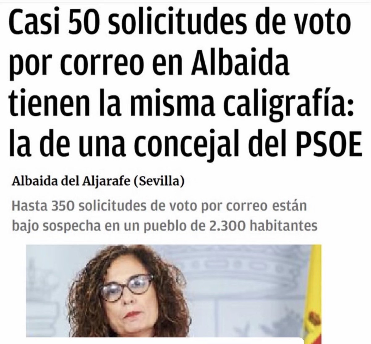 DiosaKhalinda's tweet photo. Casi 50 solicitudes de voto por correo en Albaida tienen la misma caligrafía: la de una concejal del PSOE

https://t.co/mwYj2A7kaI https://t.co/3iUuk4xuDb