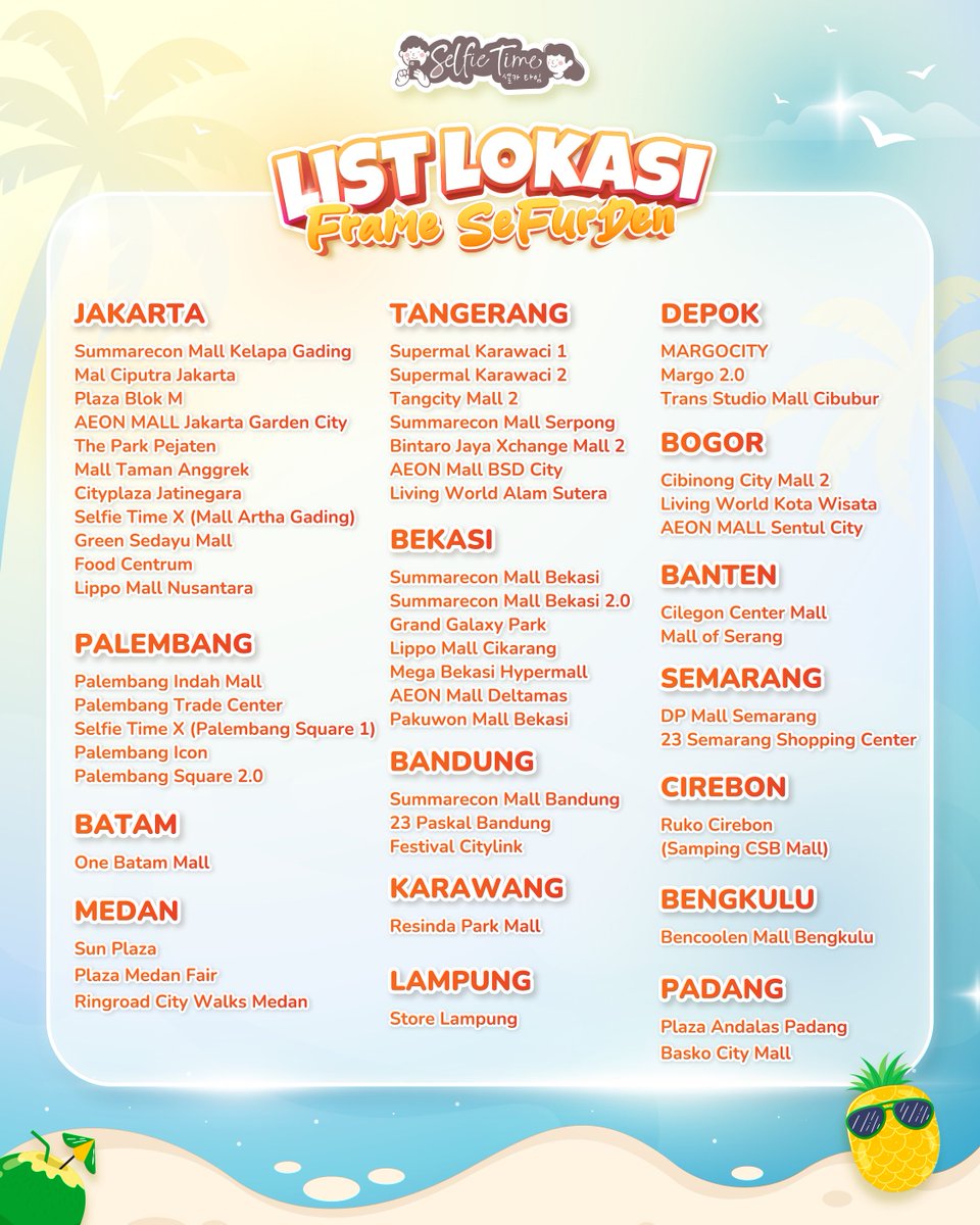 selfietimeid's tweet photo. The wait is finally over!~ 🏖️✨

🌴 Selfie Time x SeFurDen: Salt & Sand Stories is Here! 🌴

Frame Selfie Time x SeFurDen: Salt & Sand Stories akan tersedia di seluruh store Selfie Time! 🏖️

Periode 📅: 10 Oktober 2026 - 10 Januari 2027

Kamu bisa mendapatkan framenya dengan melakukan transaksi langsung melalui Tab Order di store Selfie Time pilihanmu 

See you soon, Terongers, Customers, and Cainmates! 💜🧡❤️

#SelfieTimeID #SelfieTimexSeFurDen