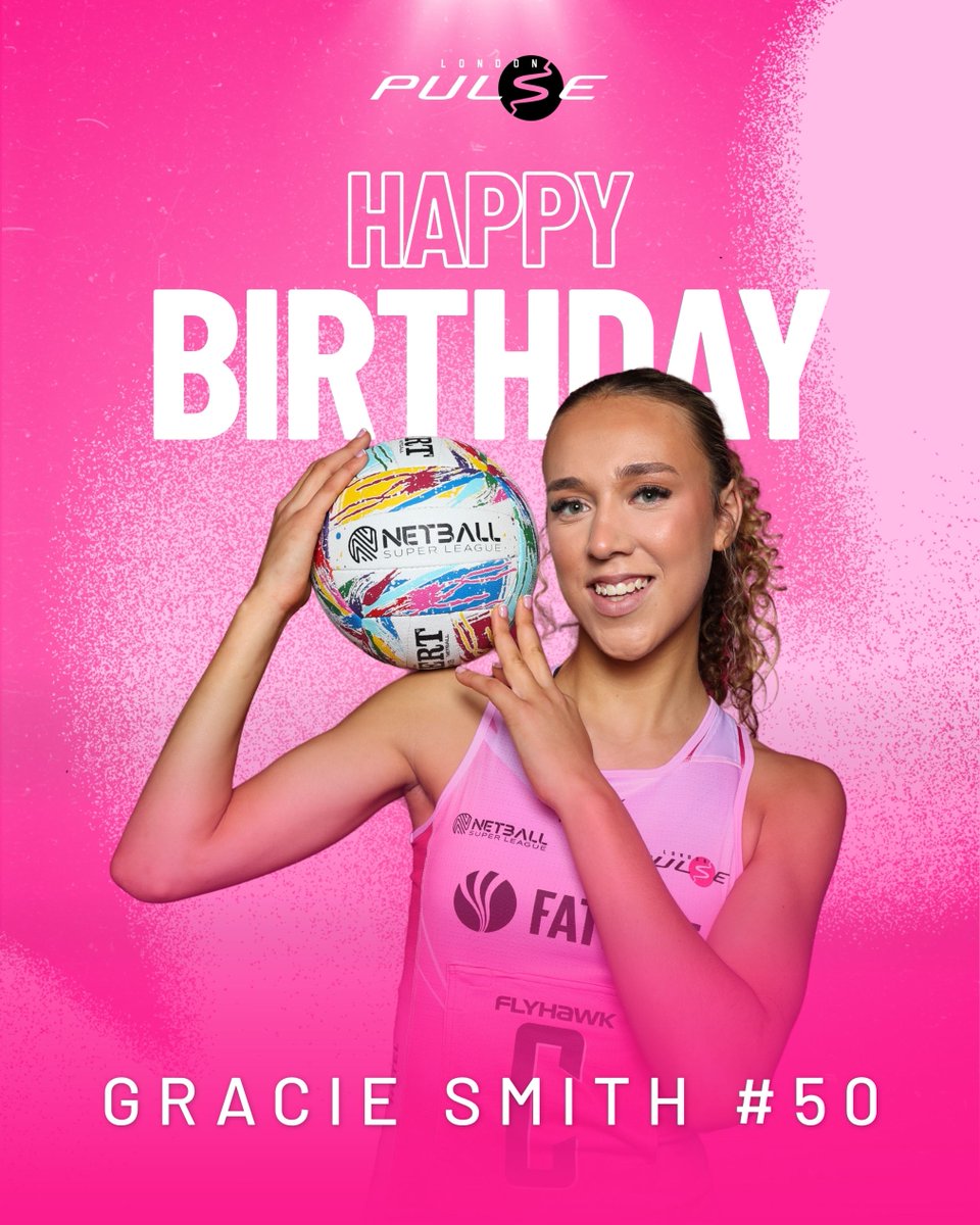 Pulse_Netball's tweet photo. Chapter 18 unlocked! 🔓🥳

Happy 18th Birthday to our mid-court machine and youngest player in the NSL, Gracie Smith! Have the best day! 🎂💗

#LondonPulse #WeArePulse #GracieSmith https://t.co/4IYFDeRh9C