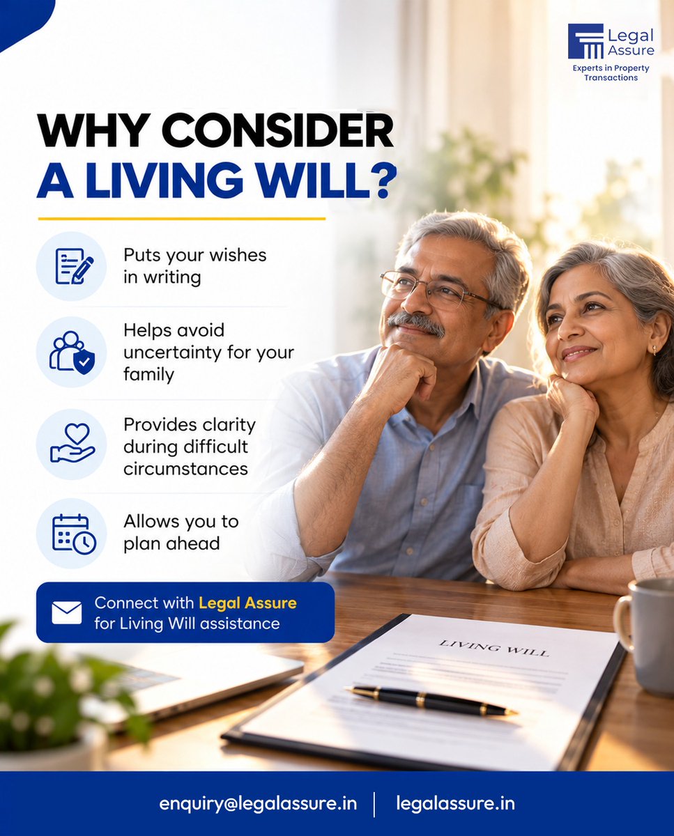 LegalAssure's tweet photo. A Living Will records your medical treatment preferences if you cannot communicate them yourself. It can provide clarity for you and your family during difficult circumstances.
.
.
.
.
.
.
#LegalAssure #LivingWill #LegalAwareness #LegalDocumentation #HealthcarePlanning https://t.co/SvPY2zVJgR