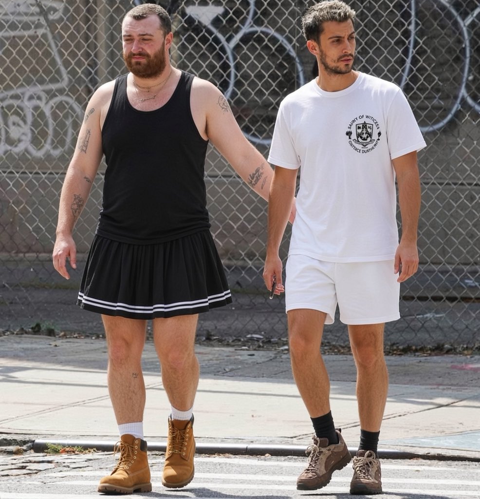 Femzyr0's tweet photo. Sam Smith and Christian Cowan have been spotted together again holding hands and sharing romantic kisses in Los Angeles, Sam Smith looking like a Sexy tired Housewife, While Cowan looking like a protective Husband, Looking good all together. Aren’t they? https://t.co/wMYgvCy1Rd