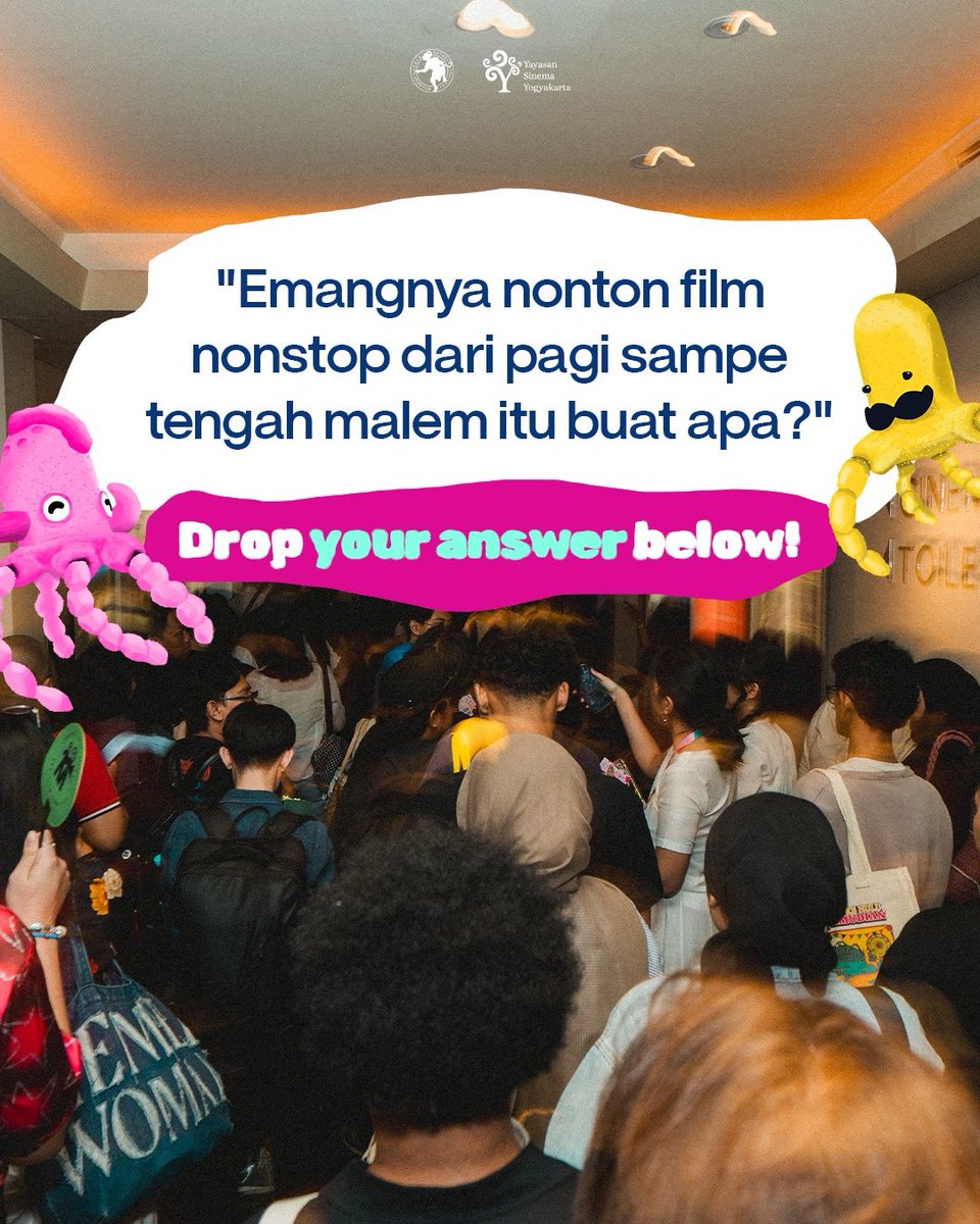 JAFFJogja's tweet photo. Familiar with this question? Letโs convince them to start experiencing the film festival life!
JAFF21
28 Novemberโ5 December 2026
#JAFF21 #JAFF2026 https://t.co/r9TVqrOWDd
