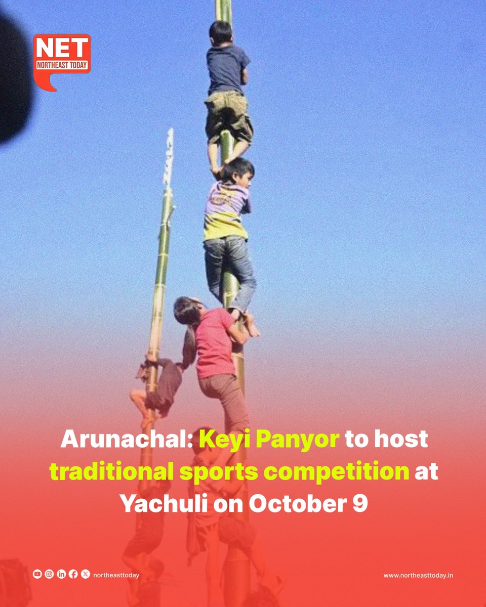 NortheastToday's tweet photo. #ArunachalPradesh | Traditional sports will take centre stage at Yachuli in Keyi Panyor district as the district administration prepares to host the ‘Seva Sankalp Utsav-Traditional Sports Competition’ on October 9.
Read more..
https://t.co/k3qpi1t2Kv
#Yachuli #KeyiPanyor #TraditionalSports #SevaSankalpUtsav #IndigenousGames #NortheastToday