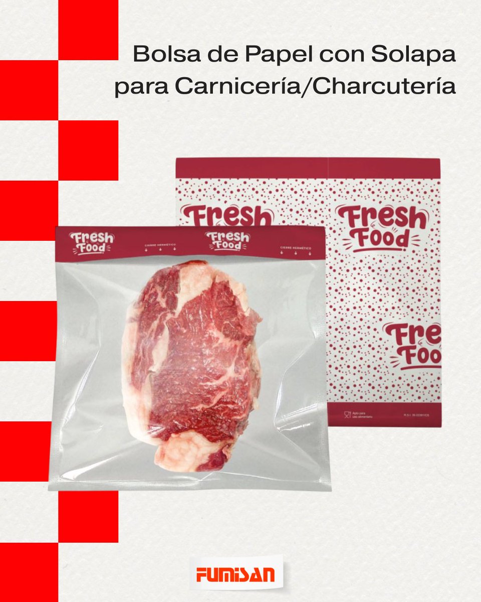 fumisansl's tweet photo. La bolsa que la carne se merece 🥩🛍️ Bolsa de Papel con Solapa para Carnicería ✨ Cierra sin cinta y resiste la humedad 💪 https://t.co/HMGci2j35N

#fumisan #hosteleria #carniceria #charcuteria #bolsas #packaging #comercio #alimentacion https://t.co/5kTXoPxgmv