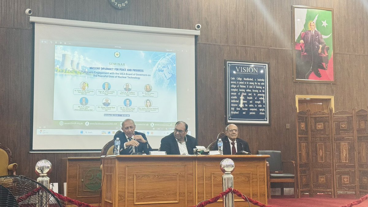 Nimra_Javed_'s tweet photo. An engaging &amp; interactive Question &amp; Answer session is underway at the seminar on Nuclear Diplomacy for Peace and Progress.
#CISSAJK #PNS #IAEA #NuclearDiplomacy #PeacefulUsesOfNuclearTechnology https://t.co/0520WtpErL