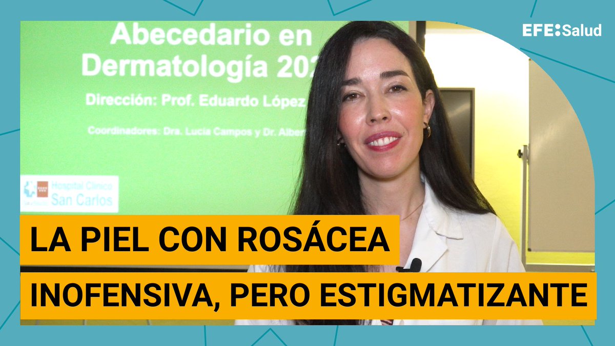 efesalud's tweet photo. 🏥 ABECEDARIO de la DERMATOLOGÍA | "El control médico de la #rosácea", por la Dra. Carmen Carranza Romero, dermatóloga adjunta en el Hospital Clínico Universitario San Carlos de Madrid.

👉 «La rosácea se puede controlar excelentemente bien mediante un diagnóstico precoz y su tratamiento adecuado».

📺📲 https://t.co/Pply0mBokZ
