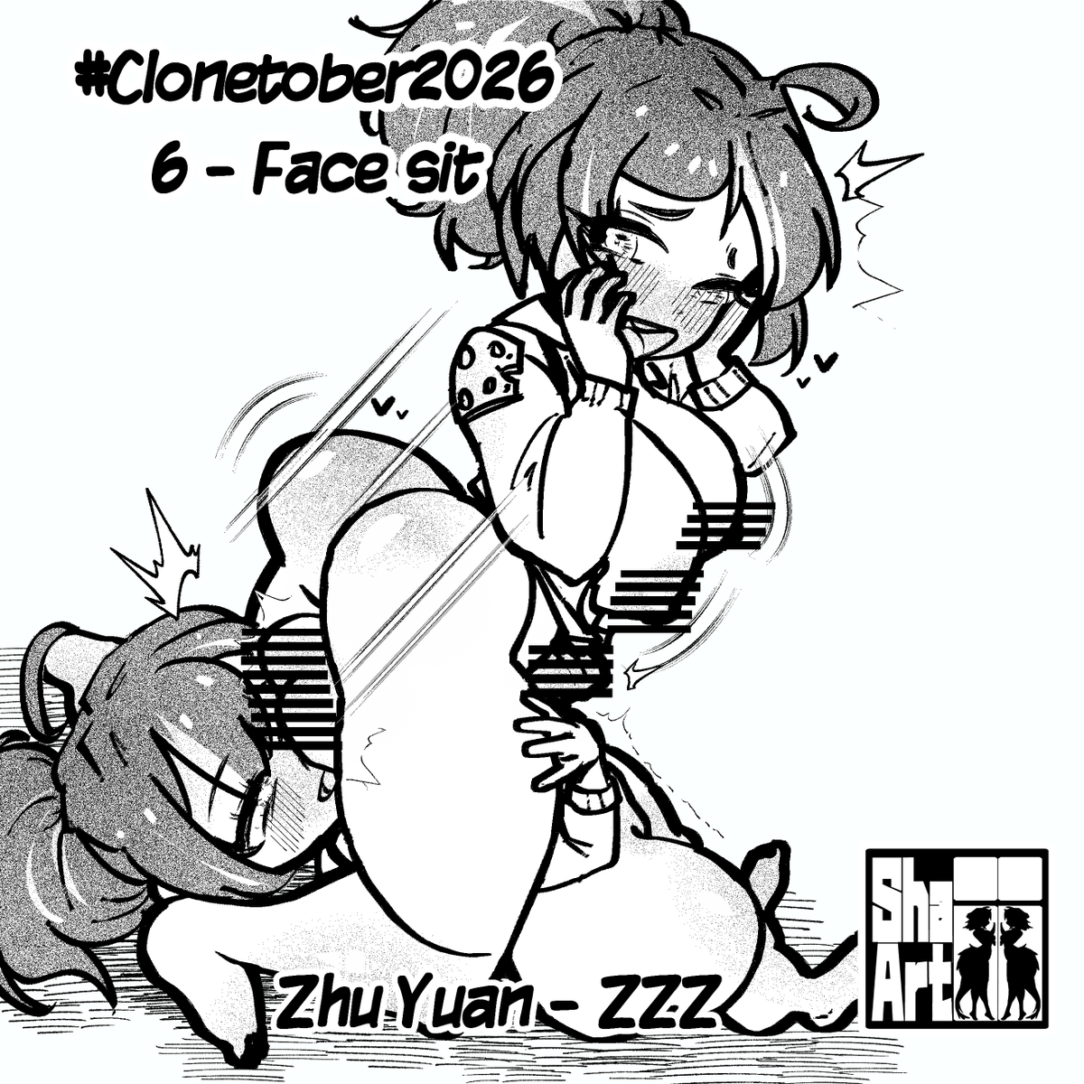 Shaii64's tweet photo. Zhu Yuan wanted to arrest herself for “indecent behavior.” The Futa clone accepted the arrest… by sitting on her face. Hands on her cheeks, ass clenched, cock throbbing against her forehead. “You’re under arrest, Charges: knowing me too well. Sentence: don’t stop.” https://t.co/xjUtCQa3jE