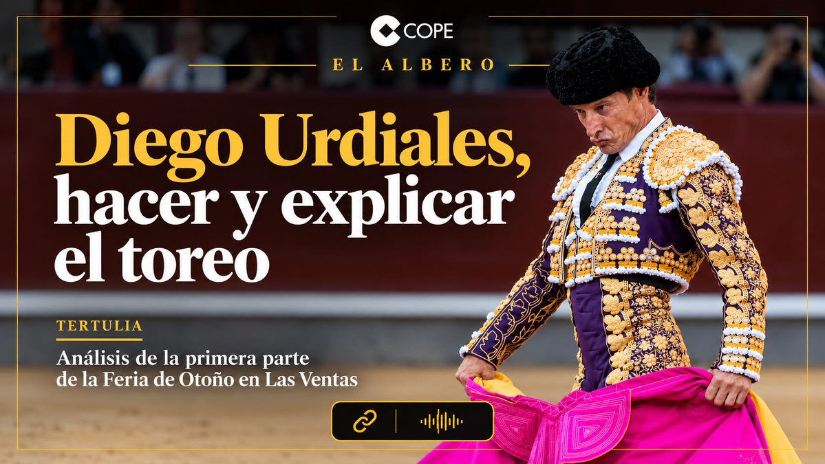 alberocope's tweet photo. 🔥🎙️ @urdialesweb, en #ElAlbero de @COPE.es: hacer y explicar el toreo

🗣️ Y analizamos el primer tramo de la Feria de Otoño de Las Ventas con @sixtonaranjo, @pablorc19, @jvegavara y @Aibabur 

🎧 Ya disponible ⬇️
https://t.co/tM236pr4ie https://t.co/68zV5YpIyn