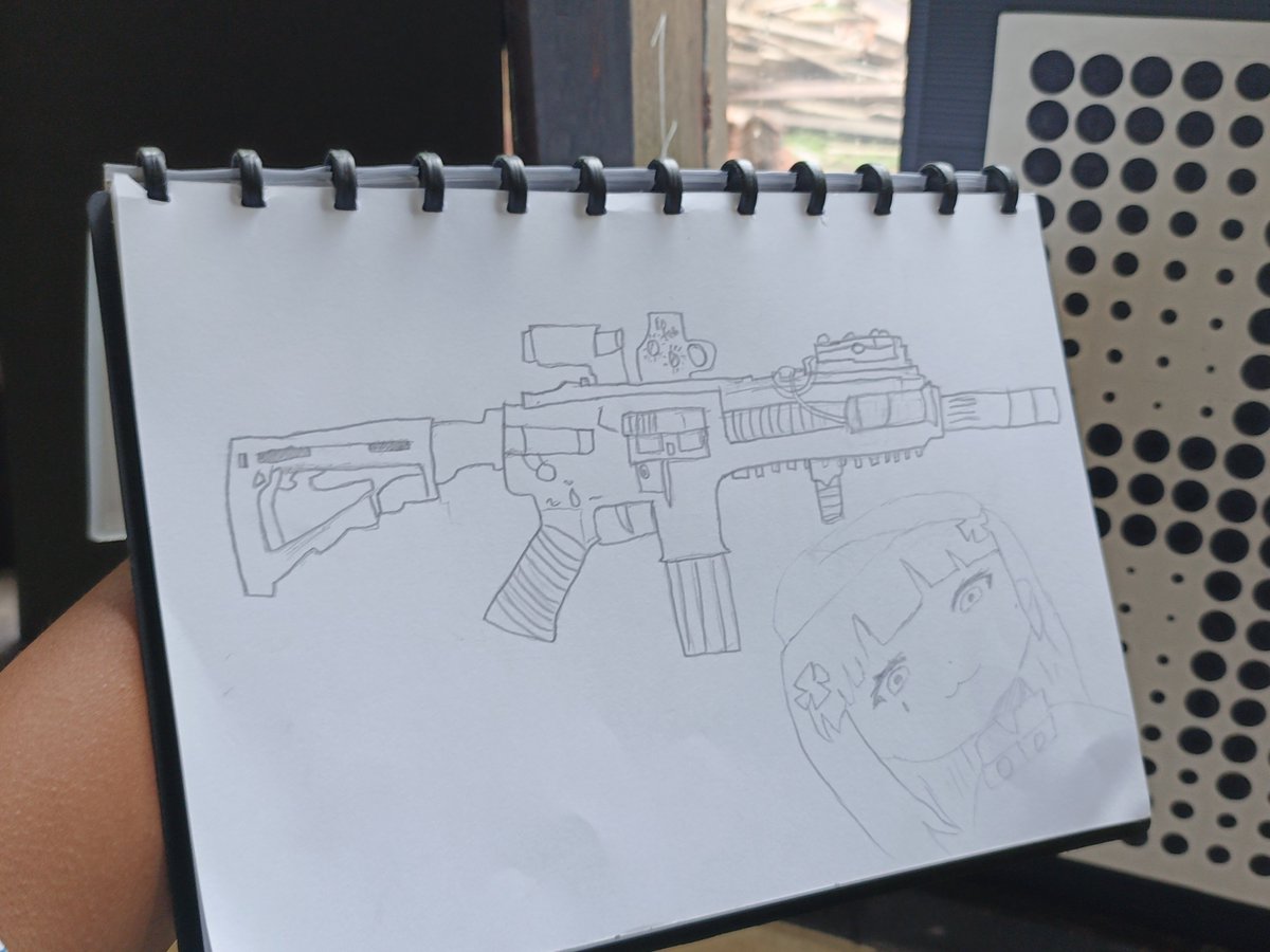 HanafudaOchama's tweet photo. HK416 and mini HK416 GFL https://t.co/ytINqovw6r