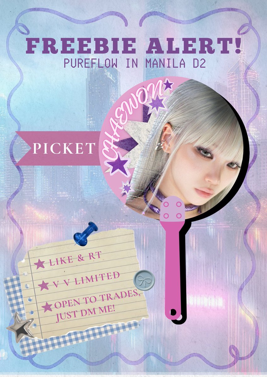 jaeeen__'s tweet photo. Pureflow in Manila freebies! (Day 2 only)

Picket Fans
❥ v v limited 
❥ like &amp; rt (show proof on d-day to claim)
❥ loc: tba 
❥ 1:1 

#PUREFLOW_IN_MANILA #LESSERAFIM_IN_MANILA #LE_SSERAFIM https://t.co/CVF5PWh68u