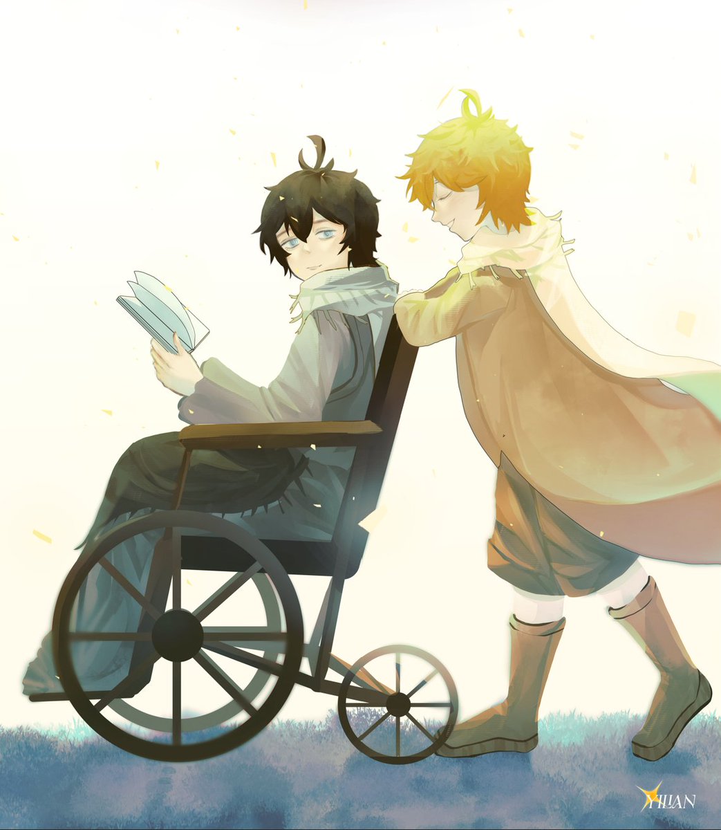 Yilian020306's tweet photo. "Today is a beautiful day, you shouldn't always stay inside."
"...I'll listen to you then."
#VGen #blackclover https://t.co/WrK6SGtpBu