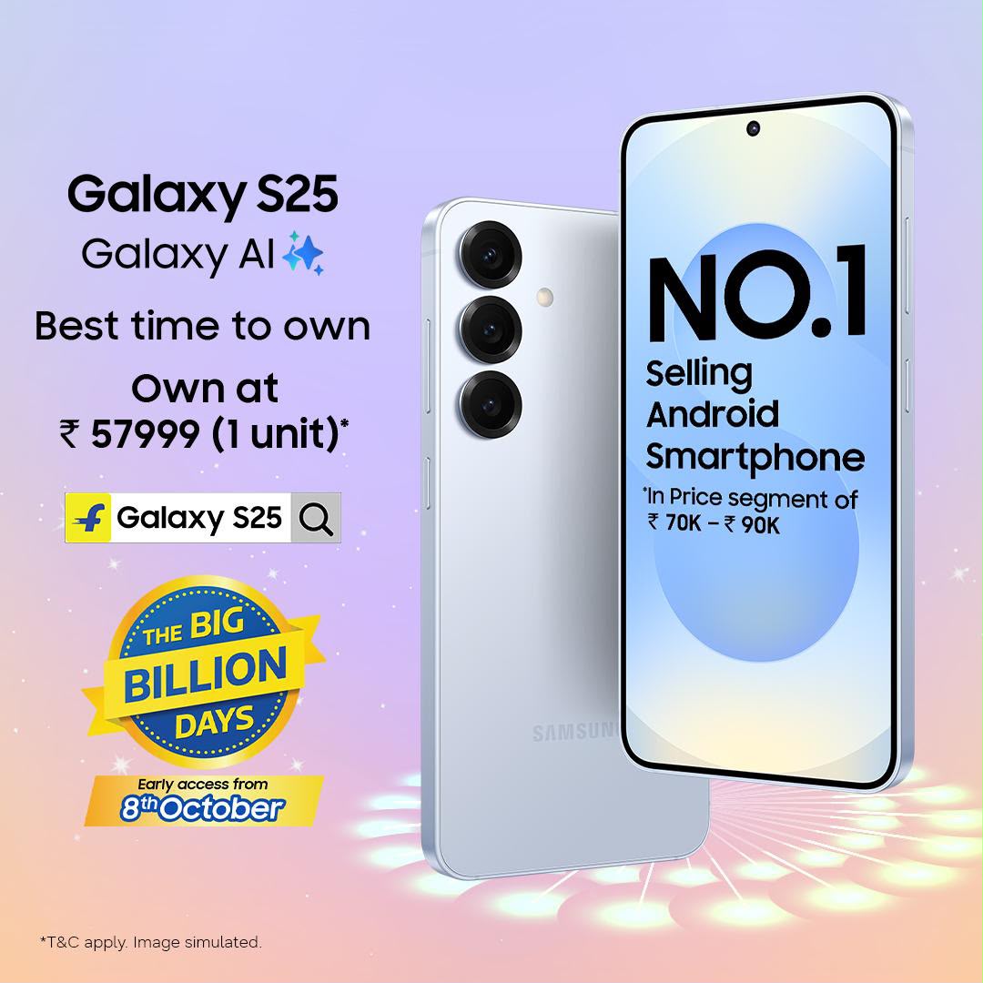 Manishamehes's tweet photo. POV: Flipkart Big Billion Days Sale open kiya and Galaxy S25 ₹57,999 par dikha. 👀
Phir dekha 12GB RAM variant hai!
Too good to be true vibes. 🔥
#GalaxyS25At57999 https://t.co/8CQAObfqUZ