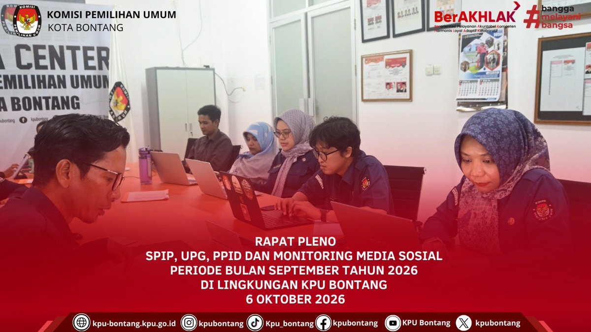 kpubontang's tweet photo. Hai #temanpemilih,
KPU Kota Bontang melaksanakan Rapat Pleno Pengisian dan Pelaporan Kartu Kendali Sistem Pengendalian Intern Pemerintah (SPIP), Rekapitulasi Pelayanan Permintaan Data melalui PPID dan E-PPID KPU Kota Bontang, https://t.co/enHmKUrp5D