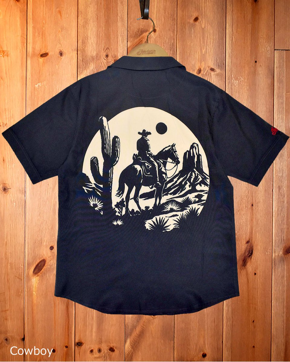 IndianJapan's tweet photo. ISP-0019
【予約販売】B_Cowboy　山中さわお × Indian Special Collaboration Shirt

https://t.co/uZqeDGPy7L

山中さわお氏 【THE PREDATORS TOUR 2026 “ROCK'N'ROLL UNDERCOVER”】での着用シャツ。

西部の荒野で夕日を眺めるカウボーイが映えるオープンカラーシャツ。 https://t.co/xCWS0OqhXH
