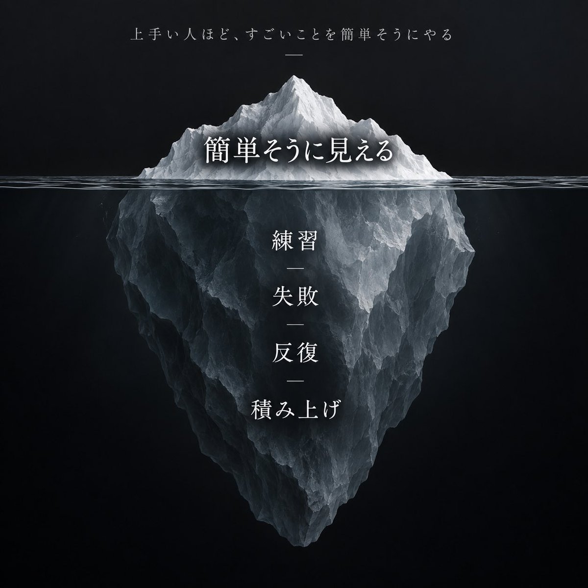 hayato_build's tweet photo. 上手い人ほど、すごいことを本当に簡単そうにやるんですよね。

これまで僕はスポーツやゲーム、音楽など色々やってきて、ずっとそう感じてきました。

ただ最近は、あの簡単そうな感じはもしかしたら練習・失敗・反復が外から見えなくなるくらいまで積み上がった結果なのかもしれないと思うようになりました。

こっちから見えているのはあくまでも完成した姿だけだから、あの人だからできるんだろうなとか、自分には絶対無理だなとか、簡単に諦めてしまいやすいんだと思います。

しかし、その見えていない部分まで想像してみると、少し見え方が変わってくるんじゃないかなと思ってます。

才能や環境の差はもちろんはありますし、やれば誰でも何でもできるとは思っていません。

ただ、完成された姿だけを見て、自分には可能性すらないと思わなくてもいいんじゃないかとは思うんです。

自分もそこまで積み上げたら、もしかしたらできるようになるかもしれない。

そうしたら憧れるだけで終わっていた自分も、気付いたら誰かに憧れられるような存在になっているのかも。

僕も今は難しいと感じていることを、いつか周りから簡単そうに見えるくらいまで繰り返してみたいです。