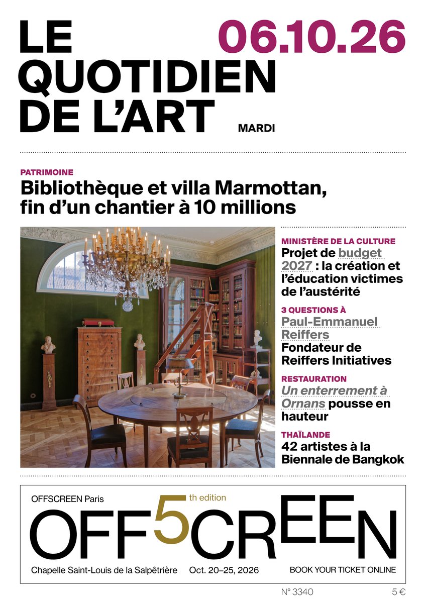 AcadBeauxarts's tweet photo. À la une du @Quotidiendelart : la Bibliothèque et Villa Marmottan, qui rouvre aujourd’hui au public après cinq années de travaux.

À découvrir dans l’article de Jordane de Faÿ : 
https://t.co/YxdfcB0yt9 https://t.co/MqVR6R0zg8