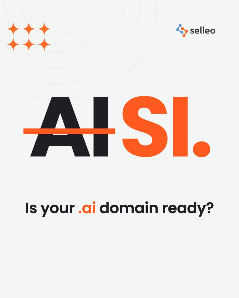 selleo's tweet photo. AI → SI? 👀

After the US government started using “Super Intelligence”, .si domain registrations jumped 2,199%.

If your AI product lives on a .ai domain, securing the matching .si might be cheap insurance.

Protect the brand. Keep the architecture review. https://t.co/Ikhyzu9x2Q