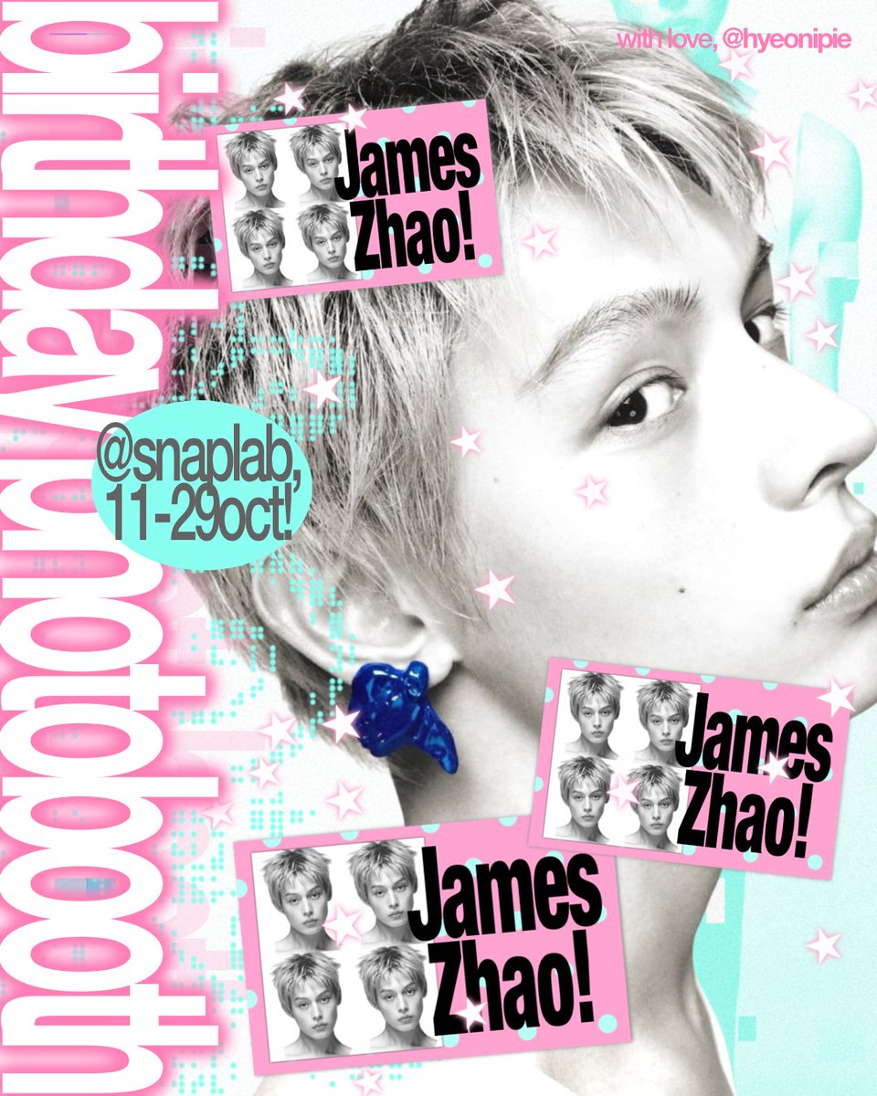 zhaoyufancokr's tweet photo. 𖦹₊ ⊹⋆ i爱zhao! <3

#JAMES birthday photobooth event

— with love, @hyeonipie 🐈‍⬛

⭐️ 11-29 october 2026

📍snaplab studios

let's celebrate james day together, shall we? pls tag me later ! 💗 i miaw u ₍^. .^₎⟆ https://t.co/r3n4D2PcMg