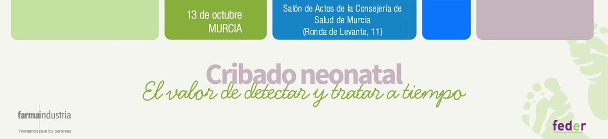 Farmaindustria's tweet photo. Aún quedan plazas para la jornada ‘Cribado neonatal: el valor de detectar y tratar a tiempo’.

📅 13 de octubre | 10:30 h
📍 Murcia

@FEDER_ONG y Farmaindustria reuniremos a Administración, profesionales sanitarios, pacientes y familias para abordar el futuro del cribado neonatal tras la aprobación de la nueva ley.

🎟️ Inscripción gratuita hasta completar aforo.

Reserva tu plaza en este enlace: https://t.co/1cMQnj3sAA