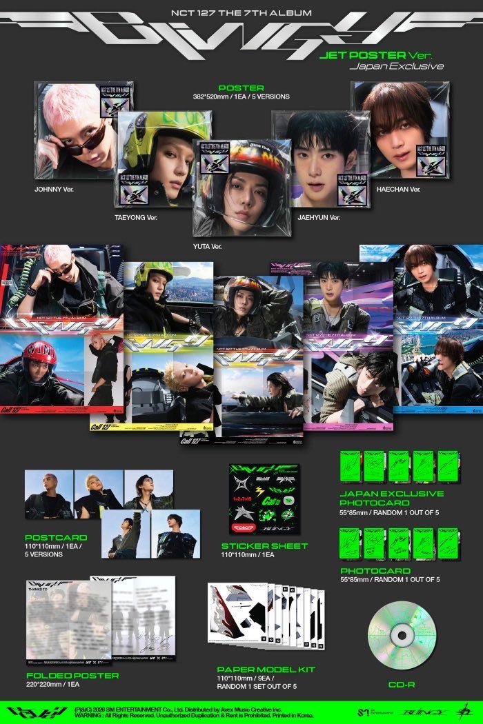 chel_do0's tweet photo. NCT127 엔시티127 Blingy 무모샵 일본한정반 앨범
[JET Poster Ver. Japan Exclusive]
해외 배송대행비 제가 부담
쟈니 태용 유타 해찬 앨범+미공포 판매
2.0 (국내배송비 미포함 / 반택⭕️

앨범내 기본포카 멤버별로 맞춰놨고
미공포 포카도 앨범+멤버 맞춰서 보내드려요
https://t.co/o5HzKAAbic https://t.co/3p8dED7Os0