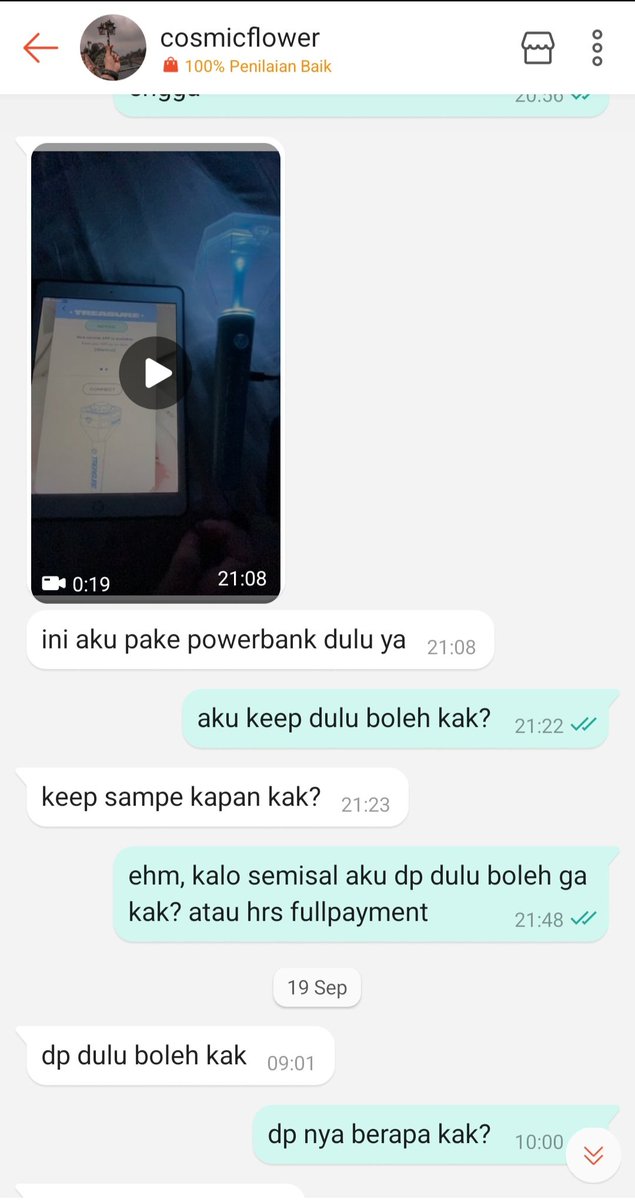 callmeyuun's tweet photo. ini bukti modusnya: awalnya mau vidcon + nunjukin detail barang supaya keliatan meyakinkan, tapi setelah DP masuk dan waktunya pelunasan malah ngilang. Teume please hati-hati, jangan gampang percaya cuma karena seller mau vidcon. https://t.co/PuXLmmObeC