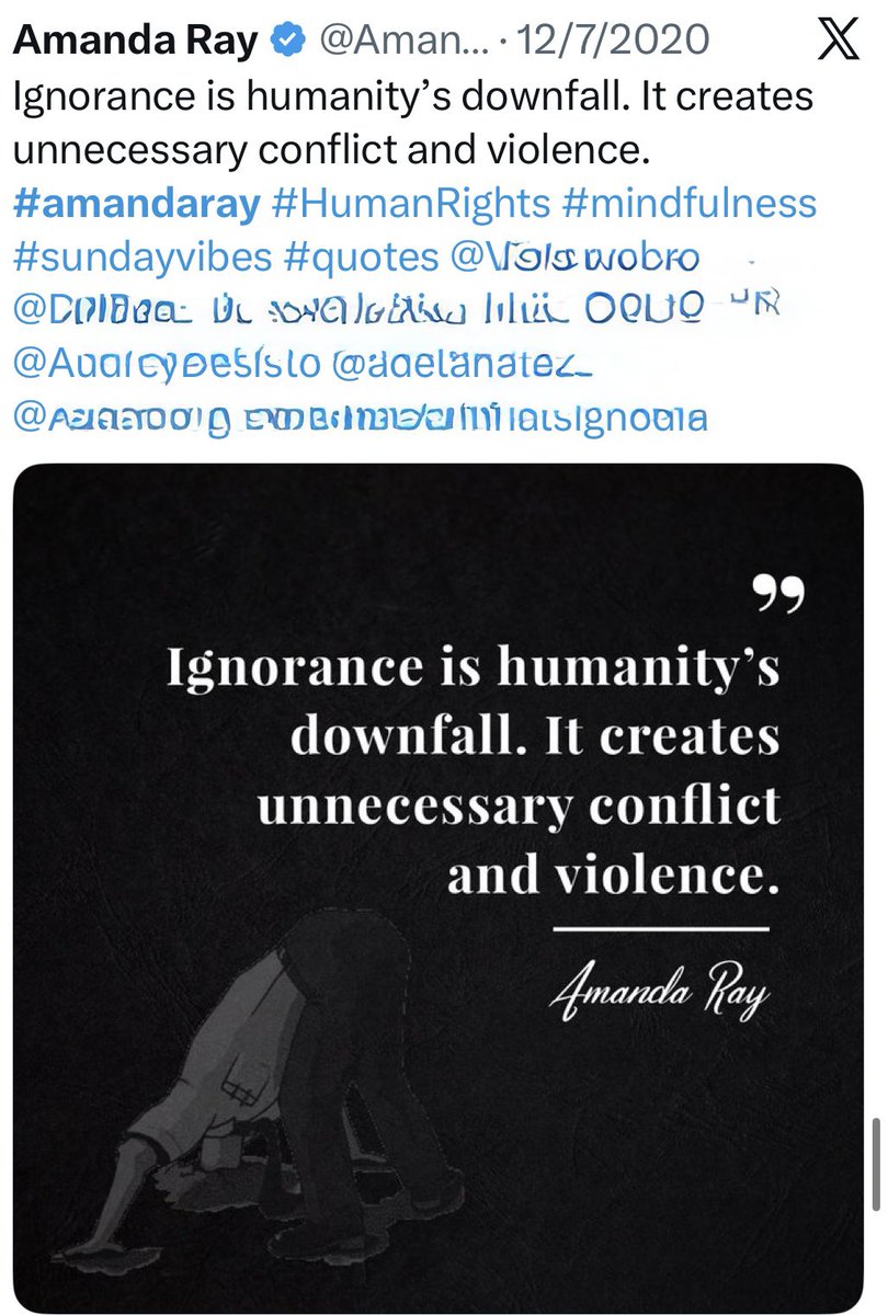 AmandaRay02's tweet photo. Hard Wake-Up Call

Social media was meant to be a place where we could share ideas, challenge assumptions, learn from each other, and maybe build something better for the generations coming after us. That was the intention. That was the hope.

But that’s not what we’ve created.

Instead, we’ve built a space where oversimplified quotes and personal opinions are dressed up as #fact and #truth, ignoring real human conditions and real complexity. And the moment you offer a different perspective, not hostility, not disrespect, just a thought that doesn’t fit the script, you’re labelled critical, toxic, negative, or “not aligned.” The responses aren’t reflective; they’re demeaning.

We say we want accountability, respect, honesty.
We just don’t want them applied to ourselves.

Social media has become a mirror of the world we’re living in: adults hiding behind screens, posting moral lessons they don’t live by, ignoring the consequences of their own behaviour while preaching about everyone else’s. It’s a bubble of self importance disguised as wisdom.

And here’s the part no one wants to hear:

We are failing the next generation.

The warning signs were there years ago, but we ignored them. I wrote the quotes attached below 10 years ago, and it breaks my heart that they are far more relevant today than they were a decade ago.

We complain about governments, leaders, systems, yet refuse to take responsibility for the culture we’re creating online. We blame the world for being a mess while contributing to the mess every day through our words, our reactions, and our refusal to think beyond our own bubble.

Sometimes I tell my friends I wish I had never left the remote community where I once lived and worked. Yes, it could be hostile and violent. Some days were incredibly difficult.

But there was a difference.

Many of the people there were grateful for my experience. They wanted to learn. They wanted different perspectives. Most importantly, they wanted to make things better for the younger generations coming after them.

Think about that.

I lived in an environment where hostility and violence could be part of everyday life, yet I still witnessed people willing to listen, learn and try to do better.

And sometimes I find less willingness to do that on social media.

That tells you something.

So I’m stepping back from posting and instead focusing my efforts on writing a book. It seems Nana’s old fashioned wisdom versus social media has a market after all. 🤣

I will still occasionally share some of the graphics that will be used in the book, based on my experiences here on X.

I won’t be posting regularly, but I will still be around because I have found a wonderful group of people here who appreciate me for who I am. People who can share ideas, laugh, disagree, support each other and still treat each other with respect.

They represent what social media was meant to be.

If this feels uncomfortable, it should.
It’s meant to.

#AmandaRay #truth #HumanityFirst #SocialMedia