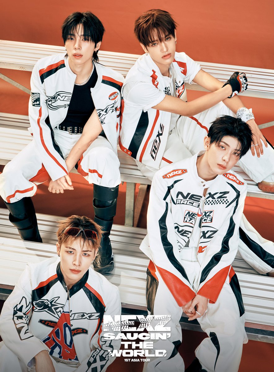 NEXZ_official's tweet photo. NEXZ 1ST ASIA TOUR 
<SAUCIN' THE WORLD> IN SEOUL
OFFICIAL MERCH UNIT TEASER IMAGE

#HARU
#SOGEON
#SEITA
#YUKI

#NEXZ
#SAUCIN_THE_WORLD_IN_SEOUL
#NEXZ_ASIA_TOUR https://t.co/gczzpZOCfG