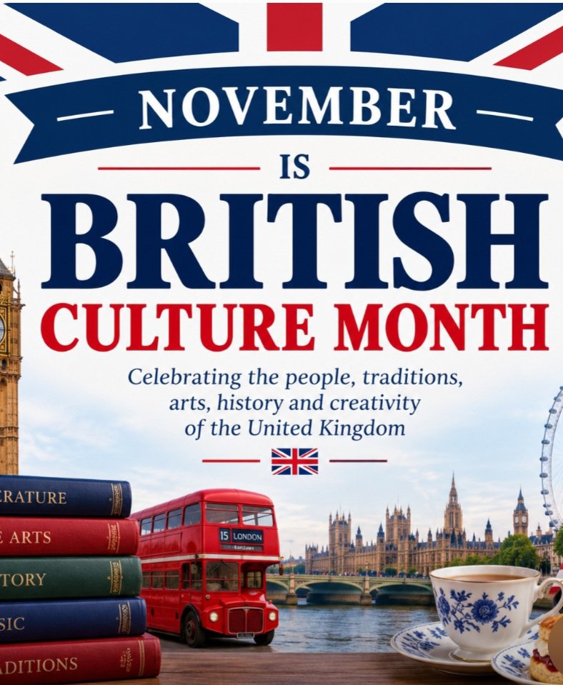 FBCTINA26's tweet photo. We're launching British Culture month. Every November. A time to snuggle up, celebrate and use British arts-and-media culture. https://t.co/A2jC3jxS43