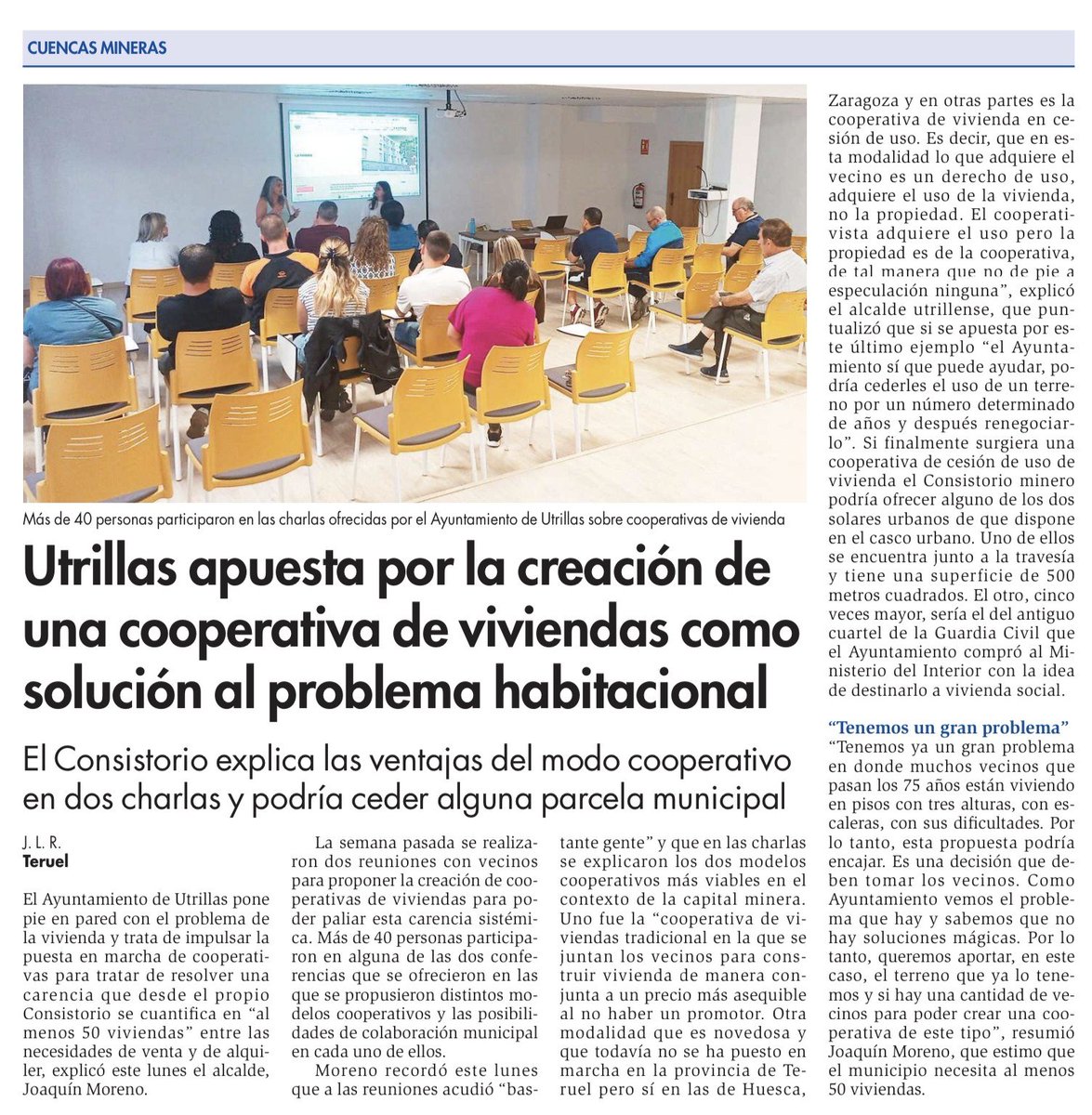 TeruelExiste_'s tweet photo. Cooperativa de #viviendas, como una solución al problema habitacional. El consistorio de #Utrillas (#teruelexiste) se mueve y aportaría el terreno, como una muestra más del trabajo dirigido a ofrecer soluciones a los problemas habitacionales https://t.co/U0KXCc8Yd0