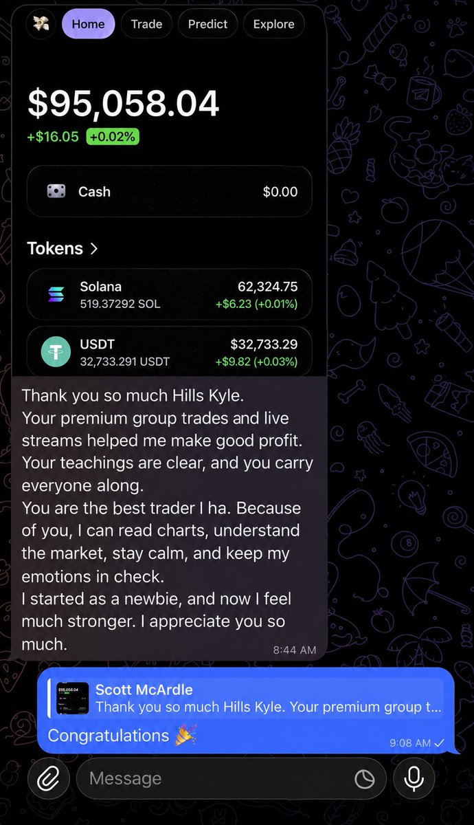 Hillsbykyle's tweet photo. If you're ready, learn to trade #memecoins

Go into debt if you have to 

There will never be another opportunity quite like this
Big congratulations Scott, next stop today is 100k

JOIN VIP 👉 

Click on the link to join  our free  premium trading group 👇🏿👇🏿 https://t.co/VzAqp3hUob
