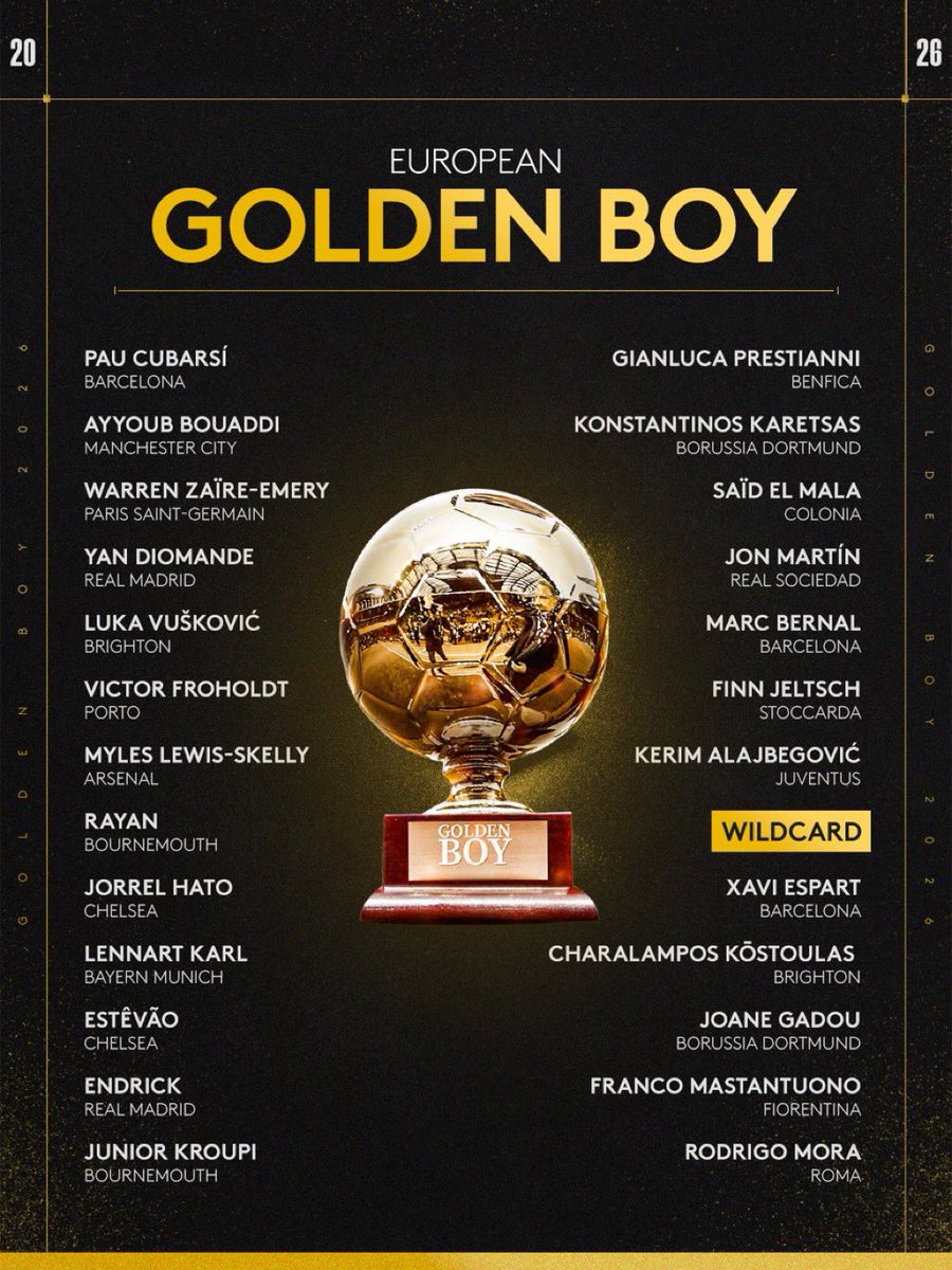 LamineYNE's tweet photo. Lamine Yamal isn’t nominated for Golden Boy 2026 because he already won it. 😭

Imagine being so good they have to take you out of the competition. 😂 https://t.co/Jh8R36ZxzT