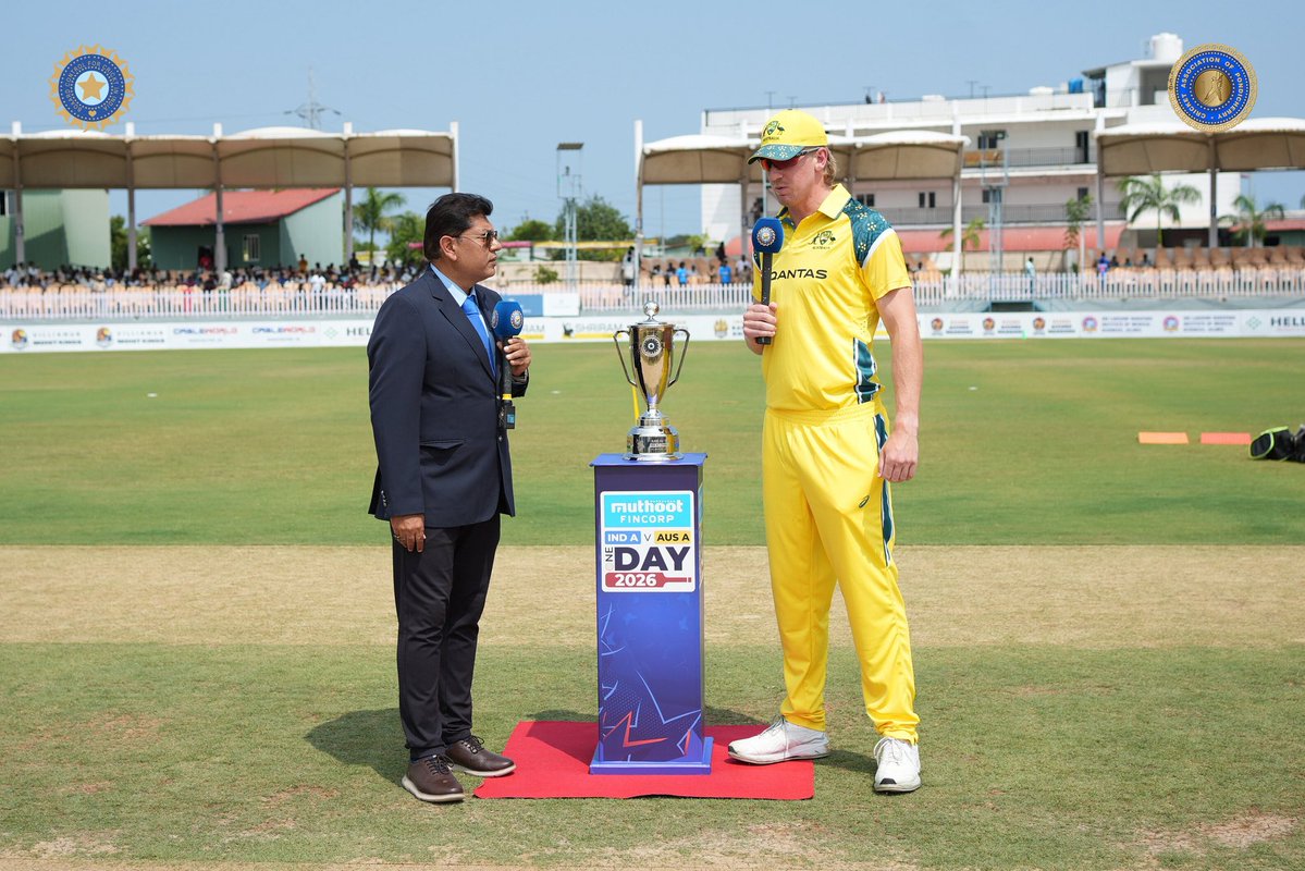 CApondicherry's tweet photo. Clicks from the toss as Australia A win the toss and opt to bat first. 📸🏏
#CAP #CricketAssociationofPondicherry #PondicherryCricket #INDvsAUS https://t.co/kMP6WjSkam