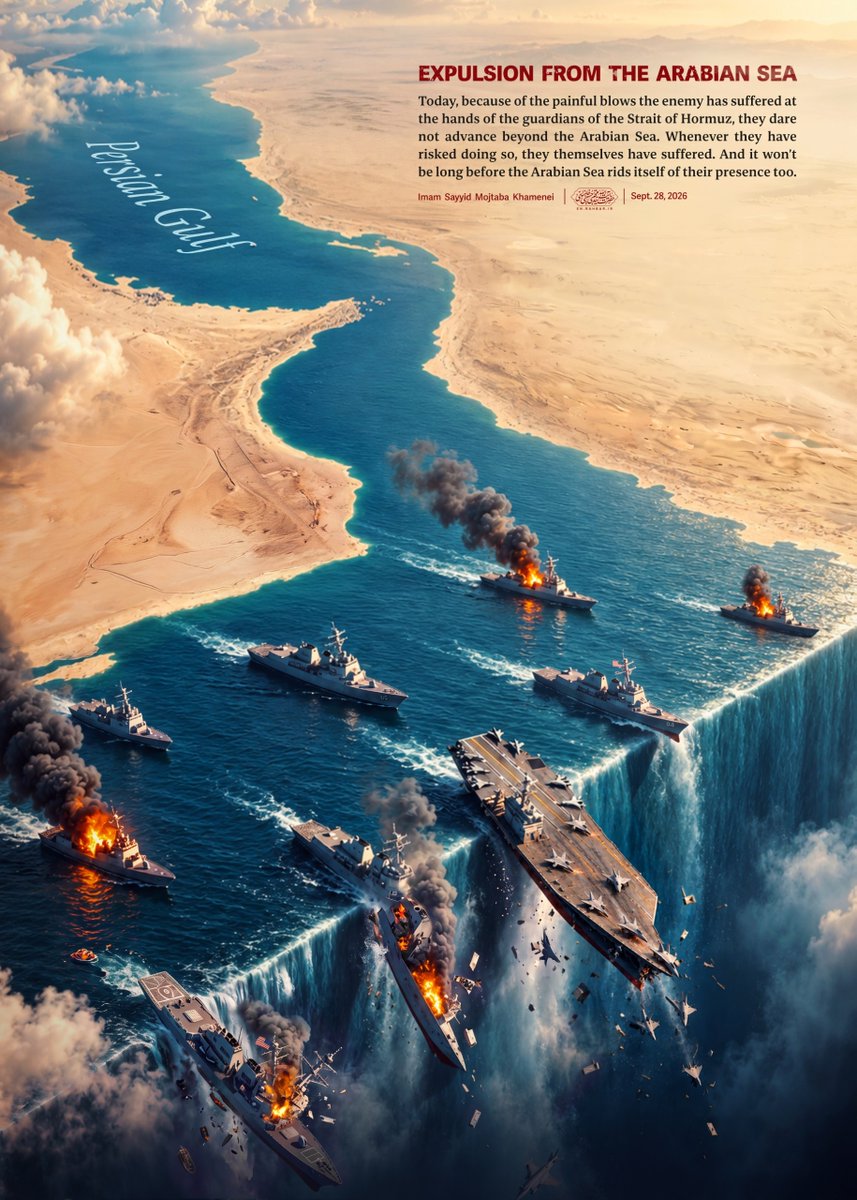 Khamenei_m's tweet photo. Expulsion from the Arabian Sea

From Imam Sayyid Mojtaba Khamenei's message on Sept. 28, 2026

#Strait_of_Hormuz https://t.co/emsime4Trm