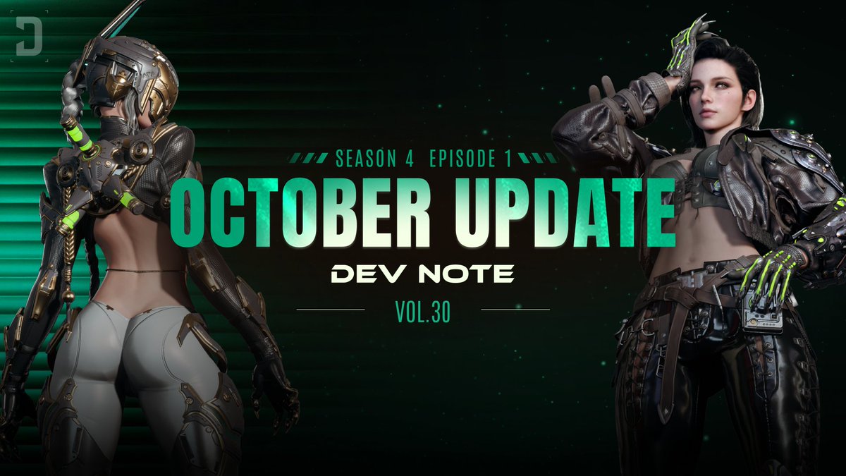FirstDescendant's tweet photo. 📢The October Update Dev Note arrives next week.

See you soon, Descendants. https://t.co/Puivi44ndX