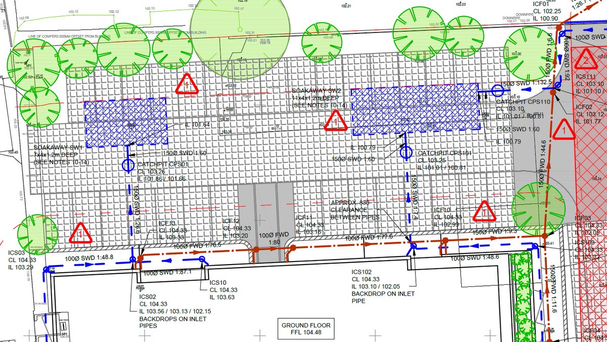 SPCivEng's tweet photo. We designed 2 large #soakaways with >80m3 storage and >750m2 #permeablepaving to serve a new apartment block near Truro. #SuDS #drainage #design #CivilEngineering https://t.co/ZhrguSr6jn