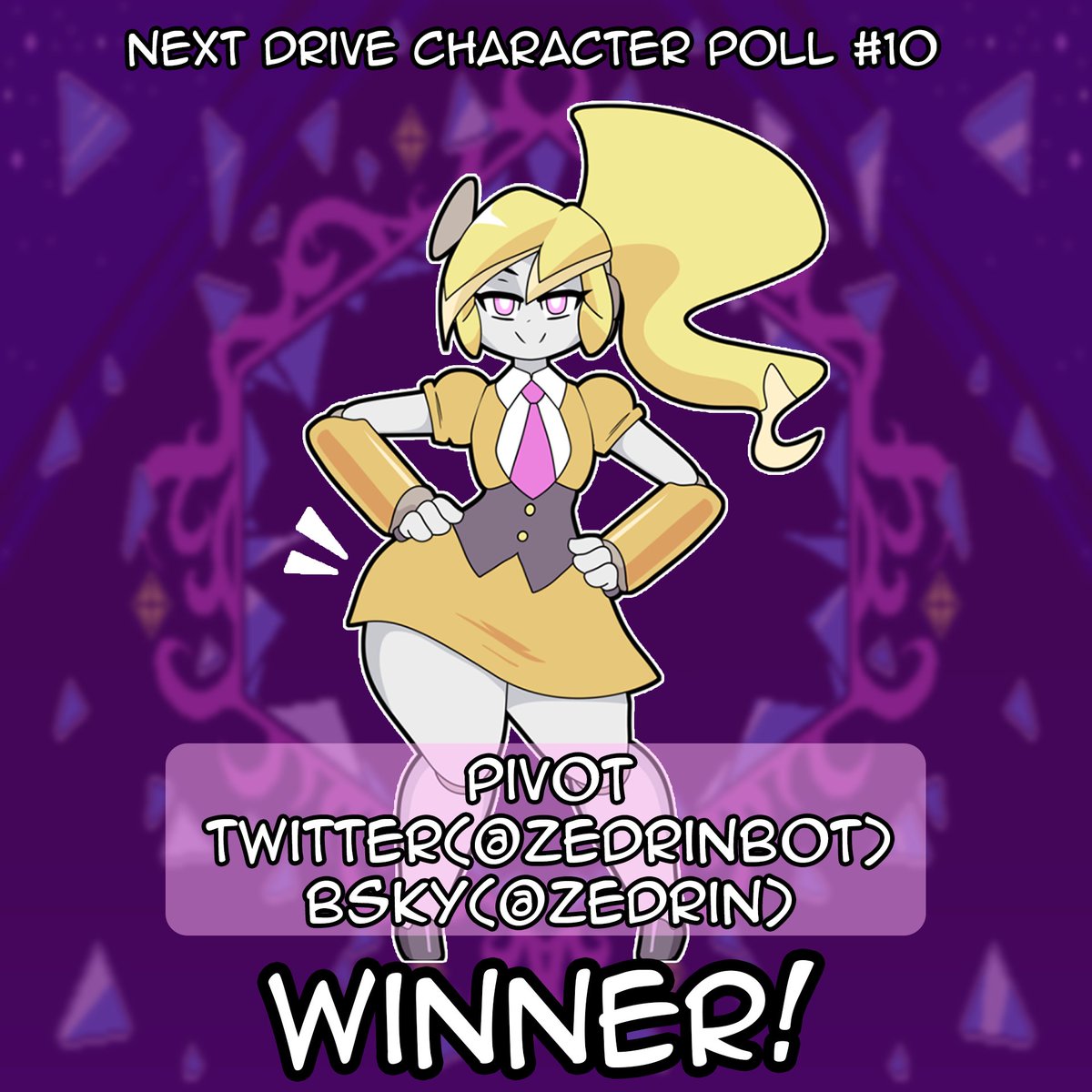 RandomModel3000's tweet photo. The poll is over and it was a close one but @Zedrinbot's Pivot won by four votes ahead of @Beepunz Ellie!
I'll see if I can get that model done soon https://t.co/UVEgy9cmTZ