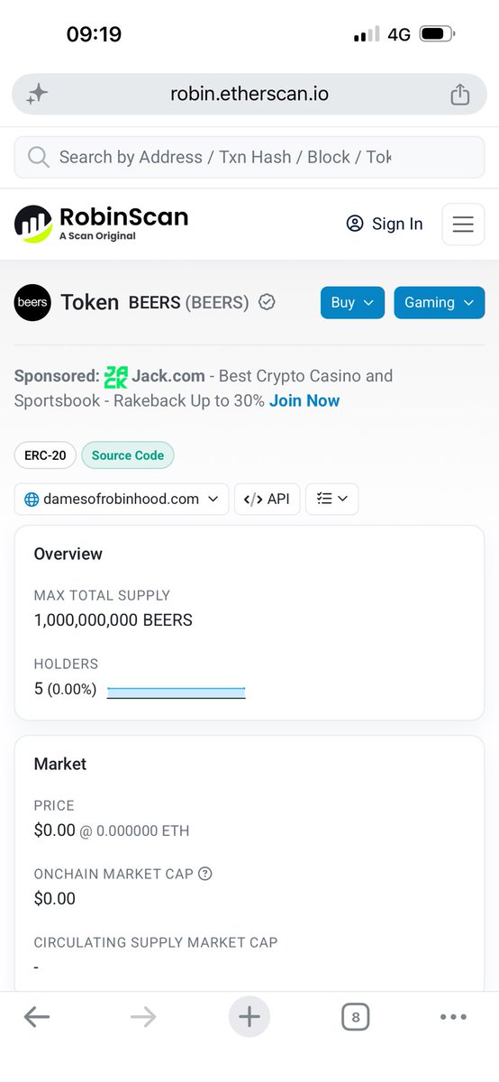robinhooddames's tweet photo. $BEERS Is now verified on robinscan

Available through @ponsdotfamily 

Ca: 0xF8EcD1dFc62D2eb956f214d9a1e4385453a4DF3C

Cheers Robinhood chain 🍻 https://t.co/IO7VVlzg89