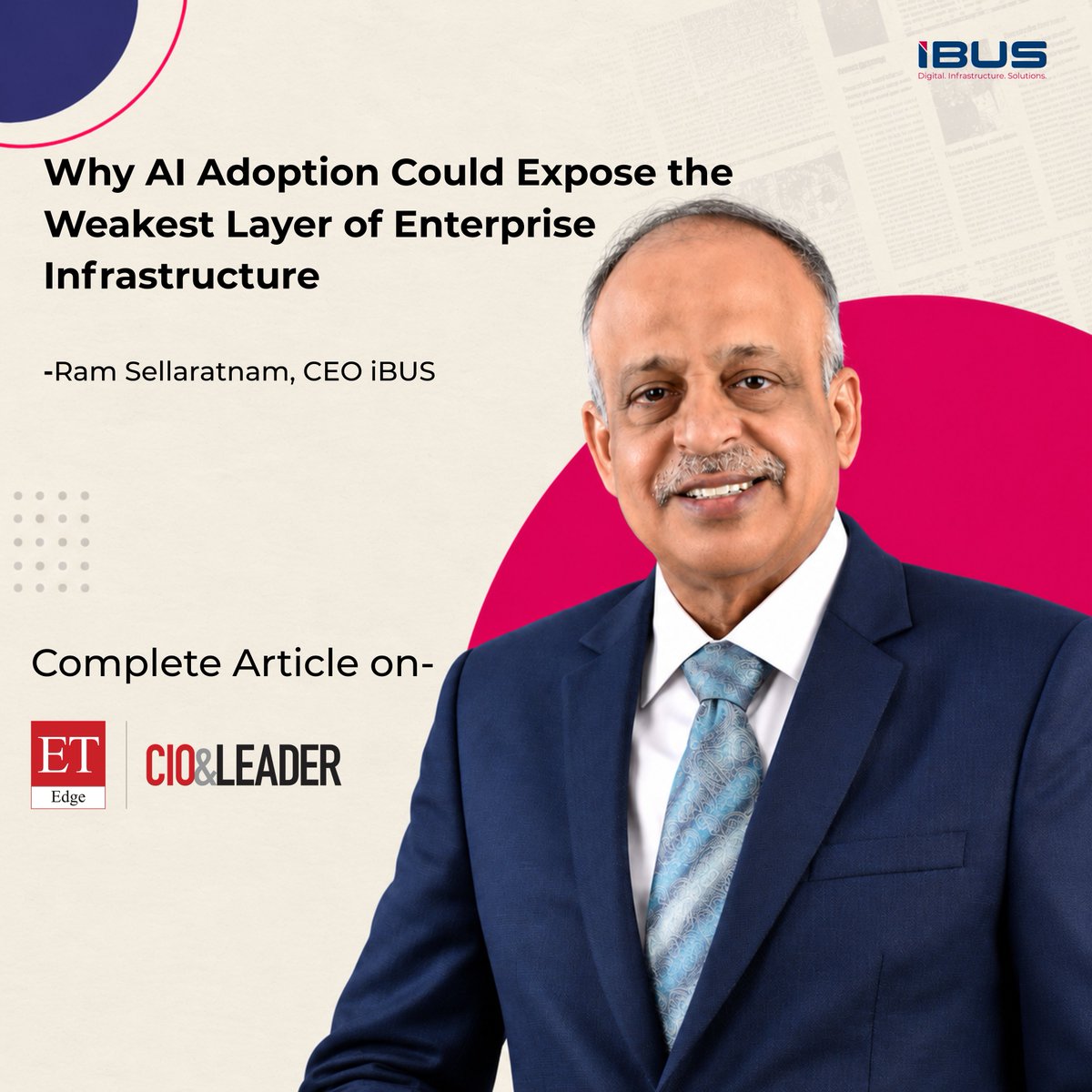 ibusglobal's tweet photo. AI is only as strong as the infrastructure behind it.

Ram Sellaratnam, Group CEO &amp; MD, iBUS, shares his insights in CIO&amp;Leader on building AI-ready, resilient enterprise infrastructure. https://t.co/fB3zqJ71wi

#iBUS #AI #DigitalInfrastructure #EngineersDay https://t.co/GdUxHrpn4n